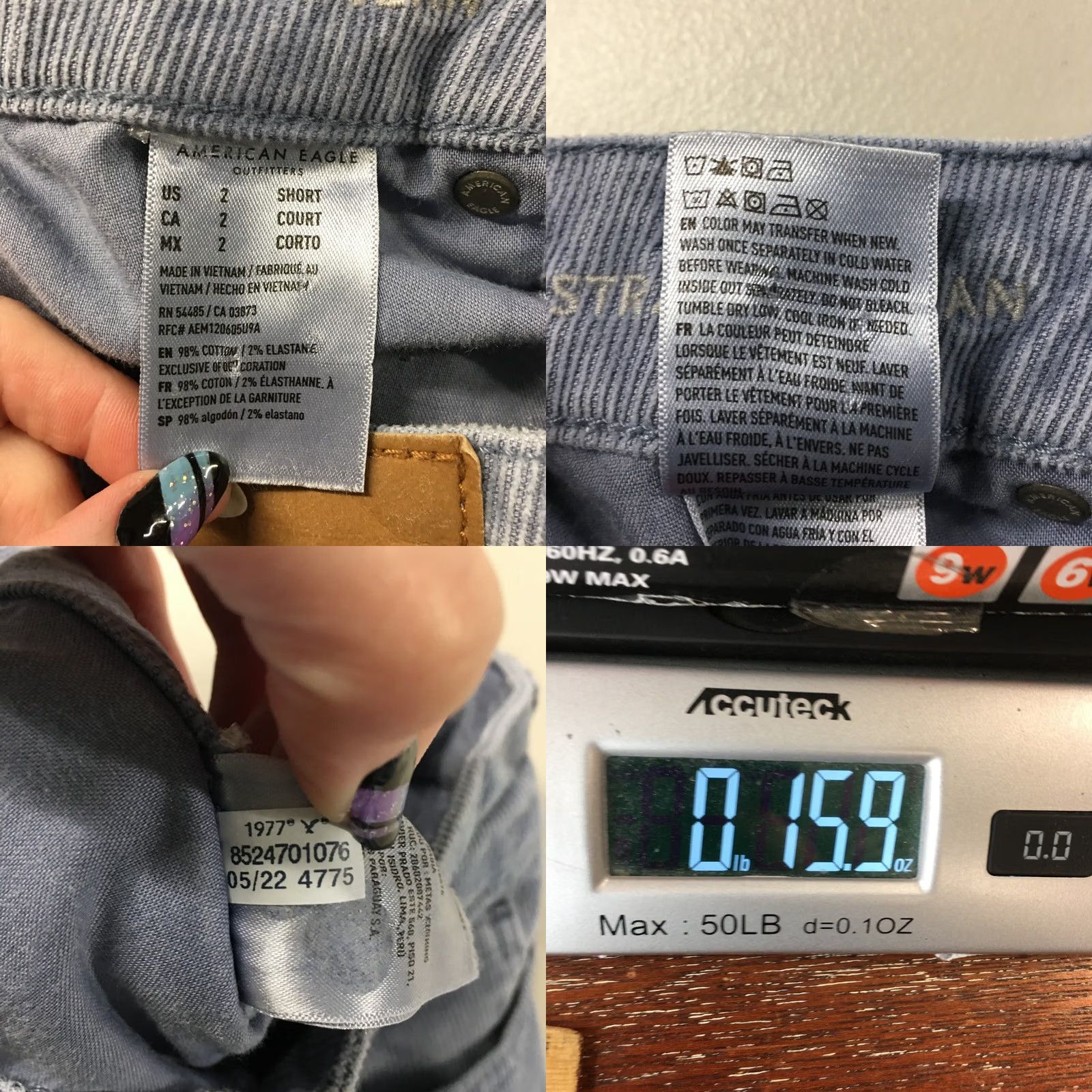 American Eagle Outfitters American Eagle Mom Straight Corduroy Pants Women 2S Blue Button Straight Womens 28in Waist 25.5in Inseam Corduroy Pants Blue Button Size 26" / US 2 / IT 38 - 10 Thumbnail