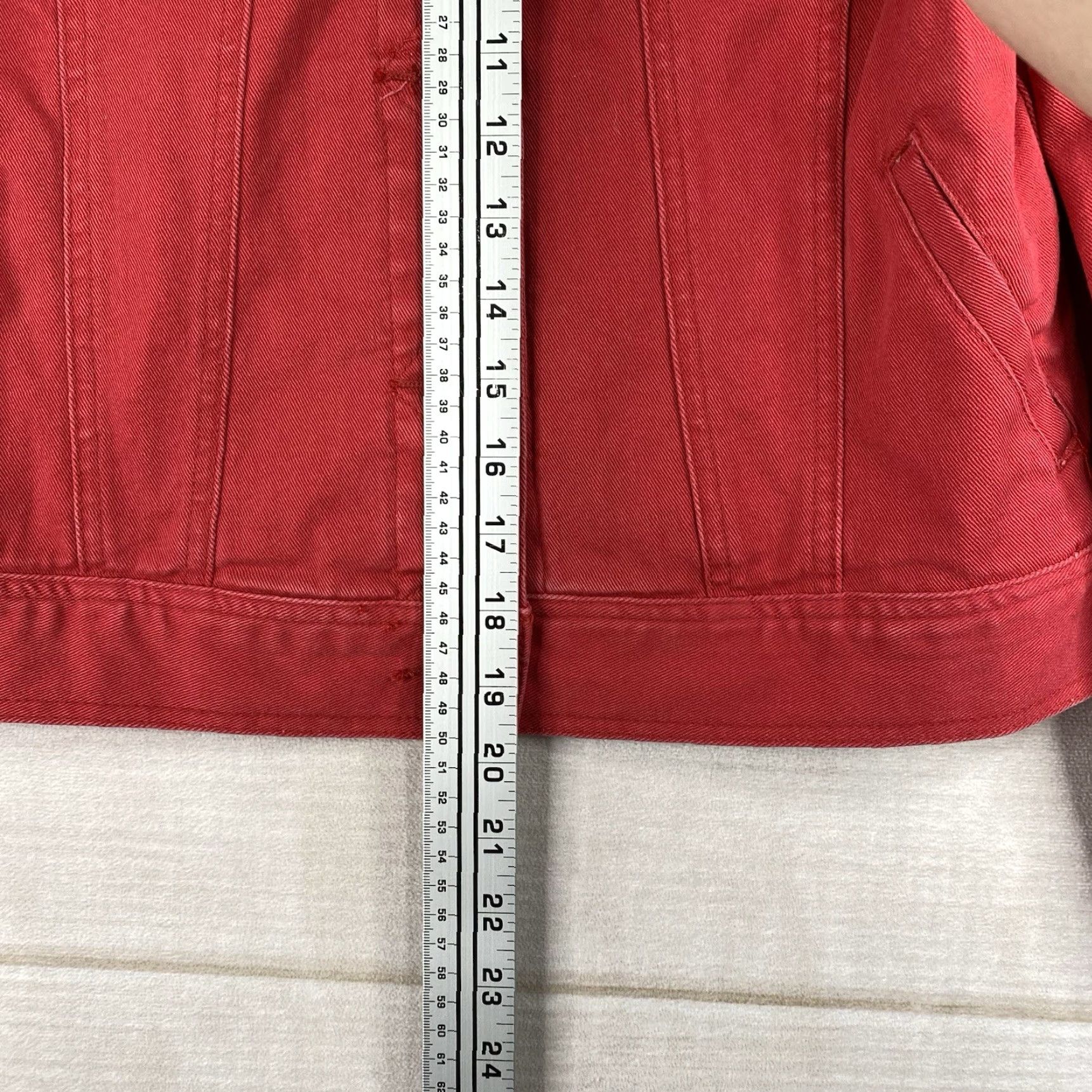 Ralph Lauren VINTAGE Ralph Lauren LRL Jean Jacket Womens Petite Small Red Button Up Pockets Denim 90s City Classic College Size 28" / US 6 / IT 42 - 4 Thumbnail