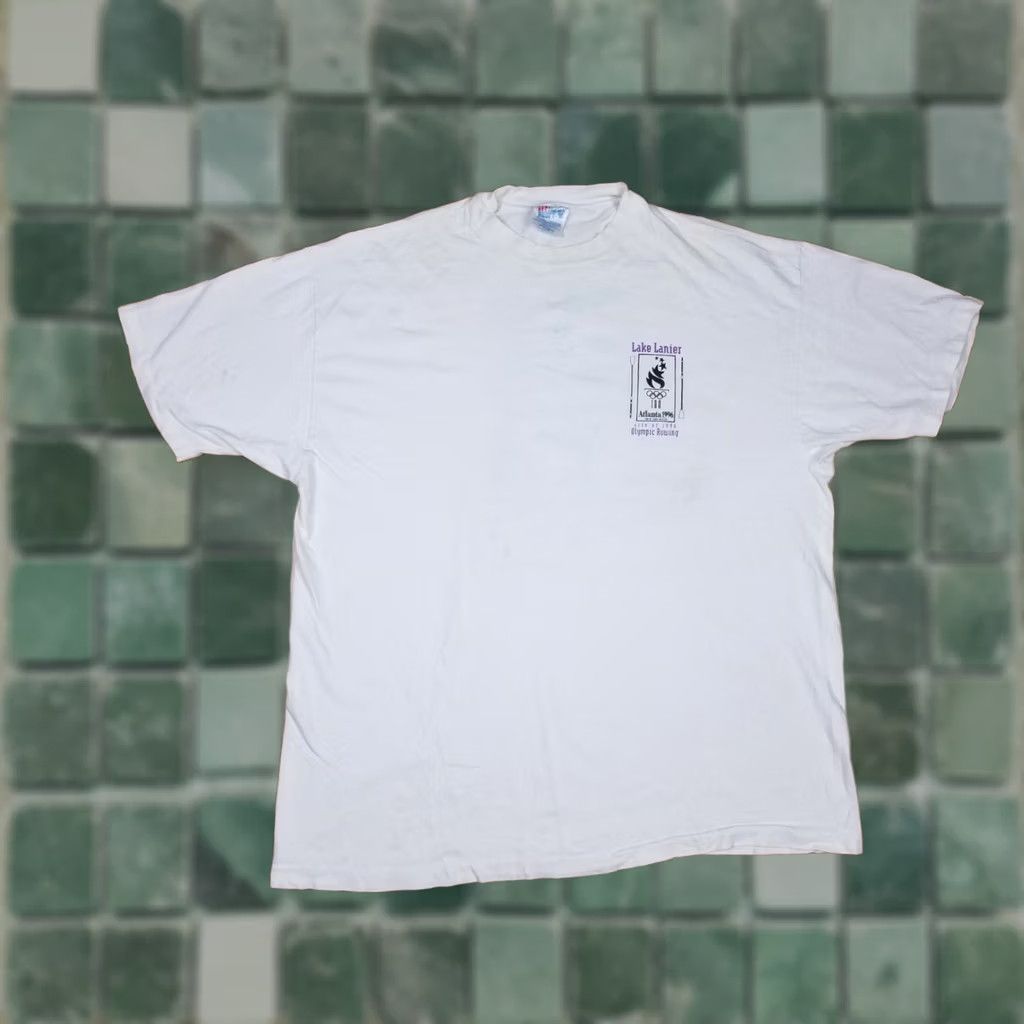Vintage VINTAGE 96' ATLANTA OLYMPIC ROWING T-SHIRT WHITE COTTON SZ L WORN SINGLE STITCH Size US L / EU 52-54 / 3 - 1 Thumbnail