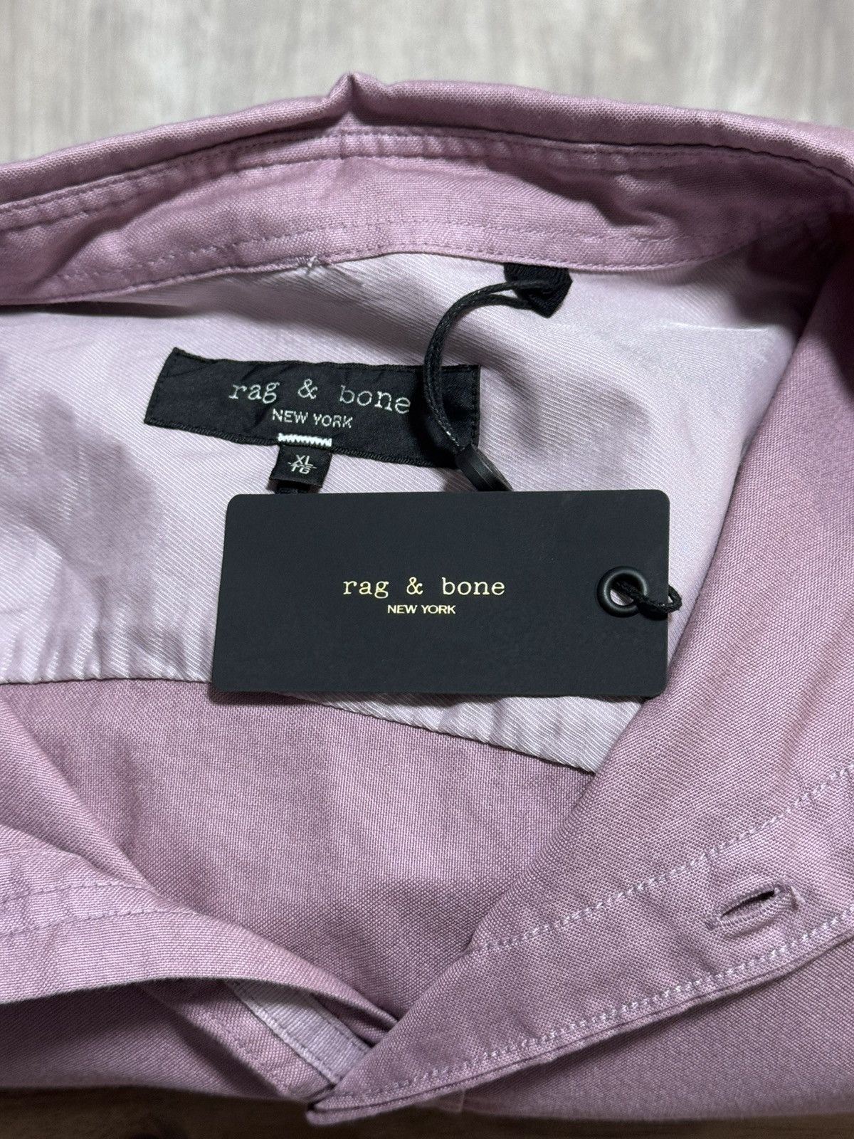 Rag & Bone NWT Rag & Bone Fit 2 Engineered Oxford Shirt XL Berry Pink Size US XL / EU 56 / 4 - 5 Thumbnail
