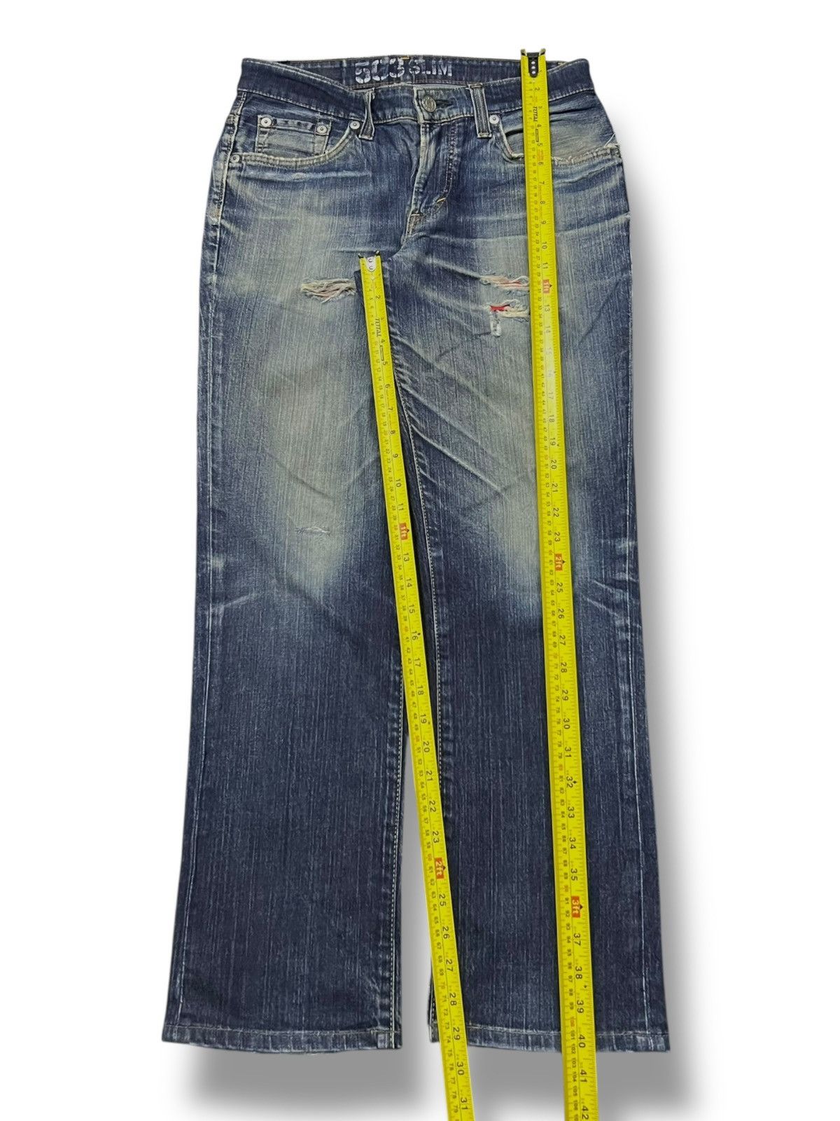 Edwin Vintage Edwin 503 Blue Trip Edgeline Japan, Distressed Denim Size US 34 / EU 50 - 14 Thumbnail