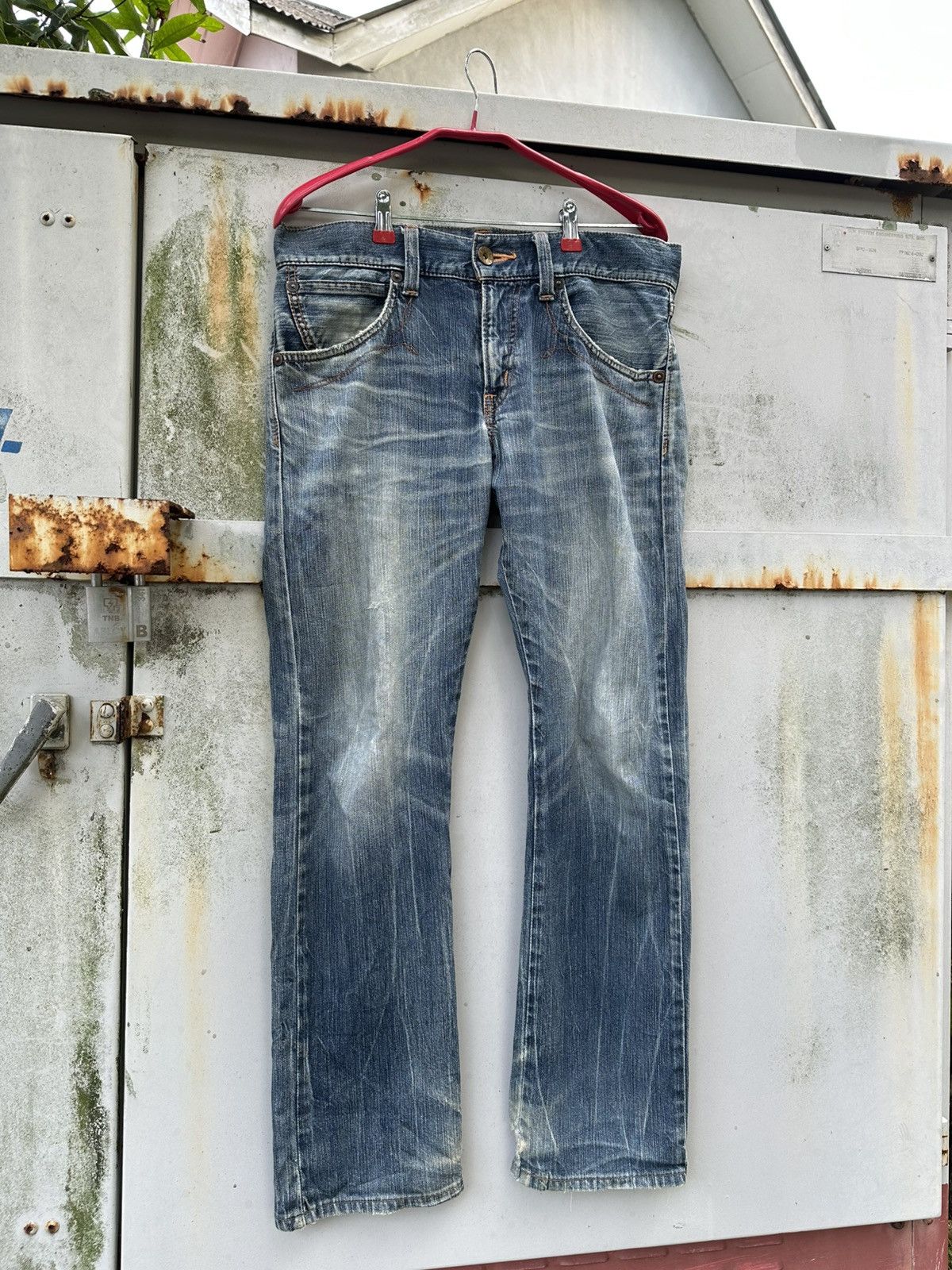 Edwin 👹Vintage Edwin Blue Trip 505 Washed Straight Cut Jeans Size US 30 / EU 46 - 5 Thumbnail