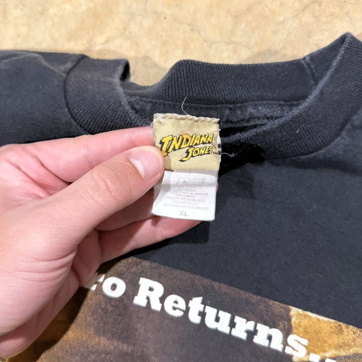 Vintage Vtg 2000s Indiana Jones Faded Movie Promo Tee ERD Grunge Size US XL / EU 56 / 4 - 4 Thumbnail