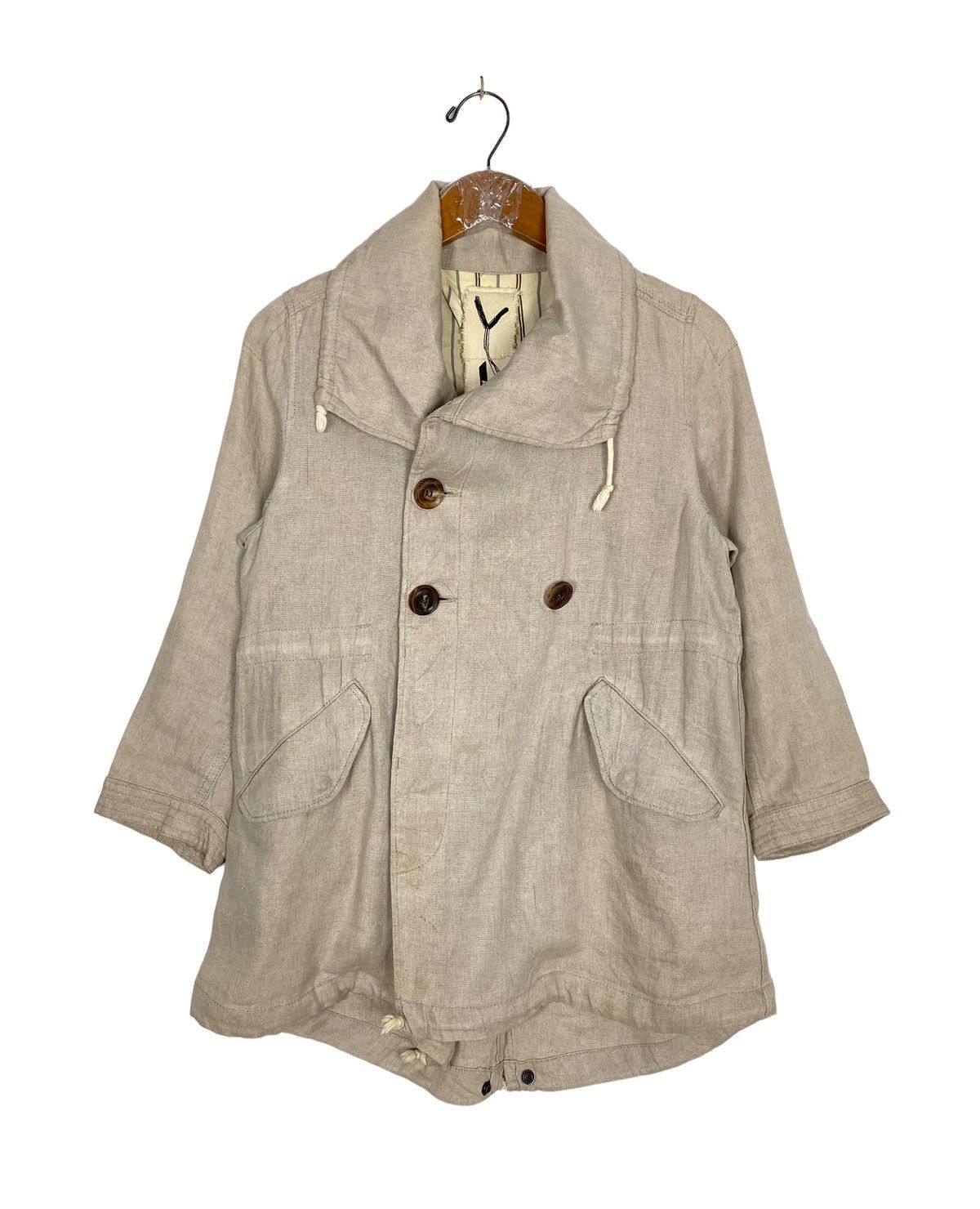 Japanese Brand Rare ‼️ Ylts Cotton Linen Spring Mods Coat Size S / US 4 / IT 40 - 1 Thumbnail