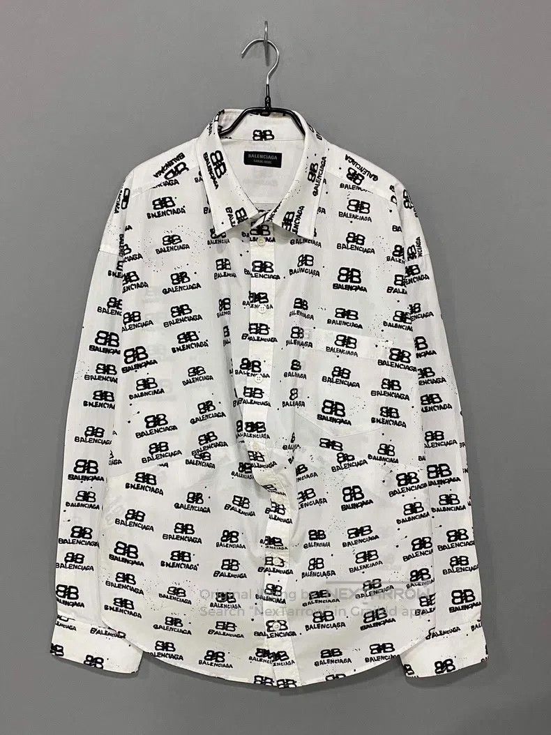 Balenciaga Balenciaga Double B printed shirt Size L / US 10 / IT 46 - 1 Thumbnail