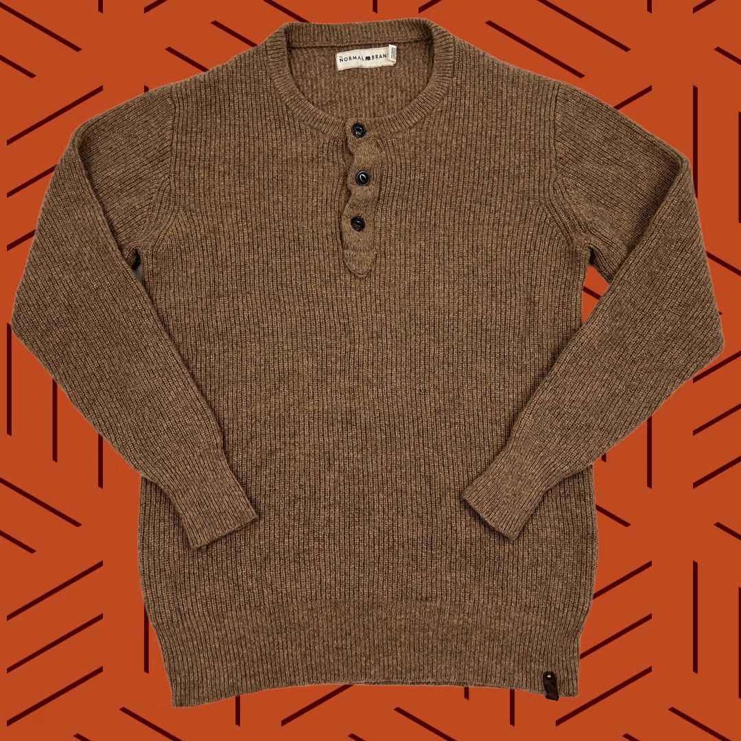 Vintage VINTAGE The Normal Brand Sweater Mens L Tall Fit Merino Lambs Wool Henley Pullover Prep Size US L / EU 52-54 / 3 - 1 Thumbnail