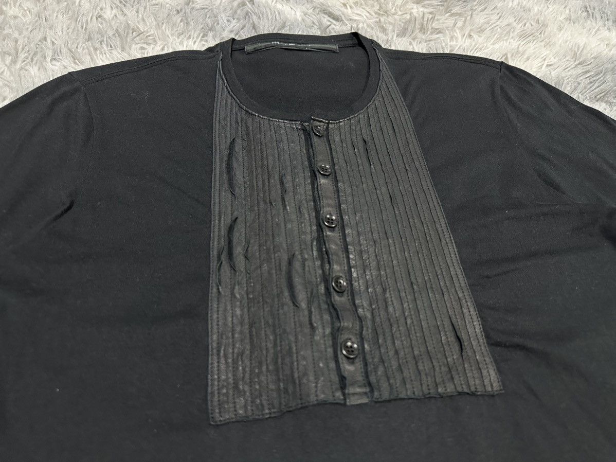 KMRii 🔥Y2K Archived Bark Tannage Pig Suede Hybrid Henley Shirt Size US M / EU 48-50 / 2 - 1 Thumbnail