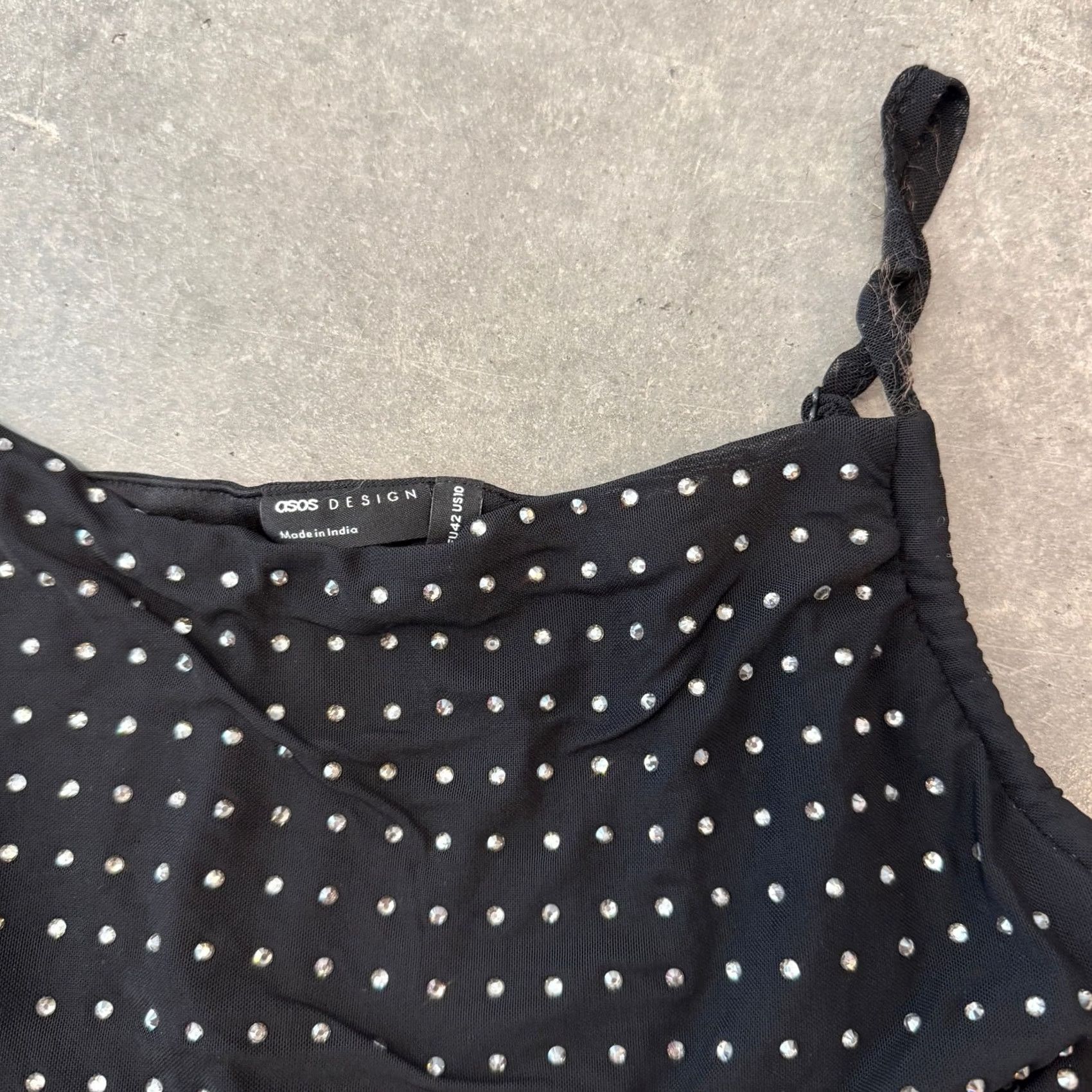 Asos VINTAGE ASOS Design Tank Top Cami Cropped US 10 / M Black Womens Tank Top Girls? Size L / US 10 / IT 46 - 2 Thumbnail