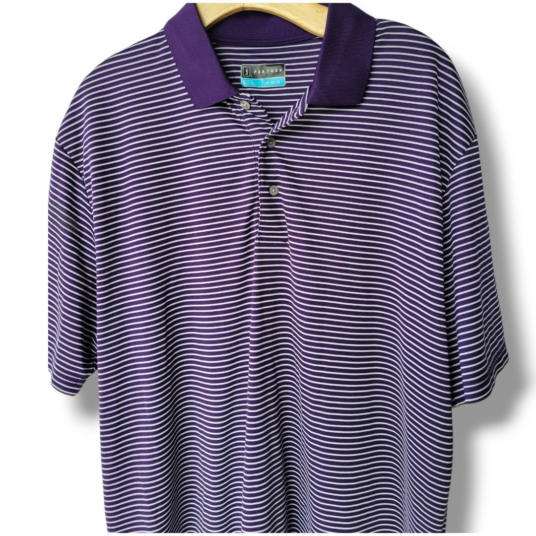 PGA Tour PGA TOUR XL Striped Golf Polo Shirt Classic Fit Performance Size US XL / EU 56 / 4 - 4 Thumbnail