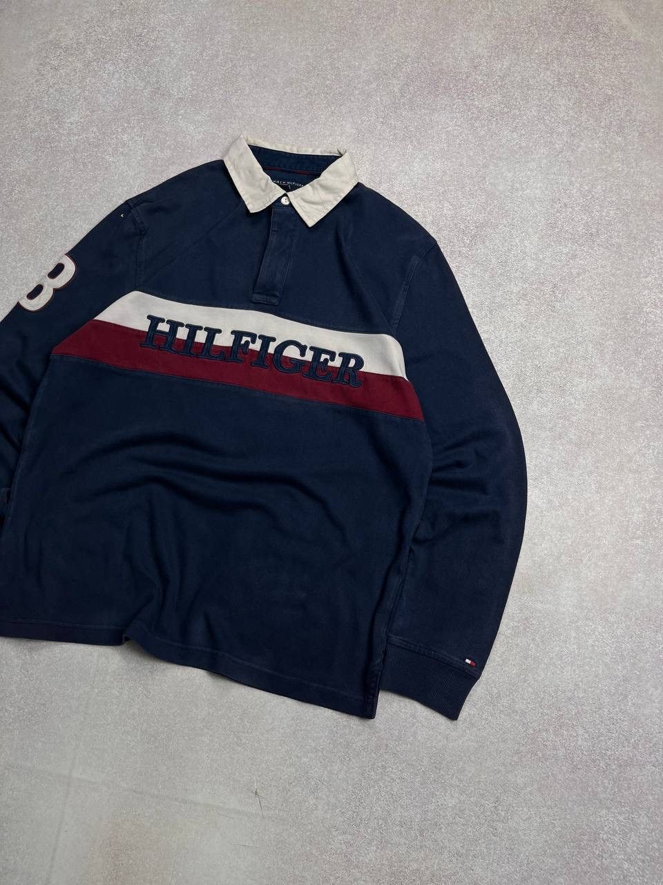 Tommy Hilfiger Vintage Tommy Hilfiger Big Logo Boxy Rugby Shirt Y2K L Size US L / EU 52-54 / 3 - 2 Thumbnail