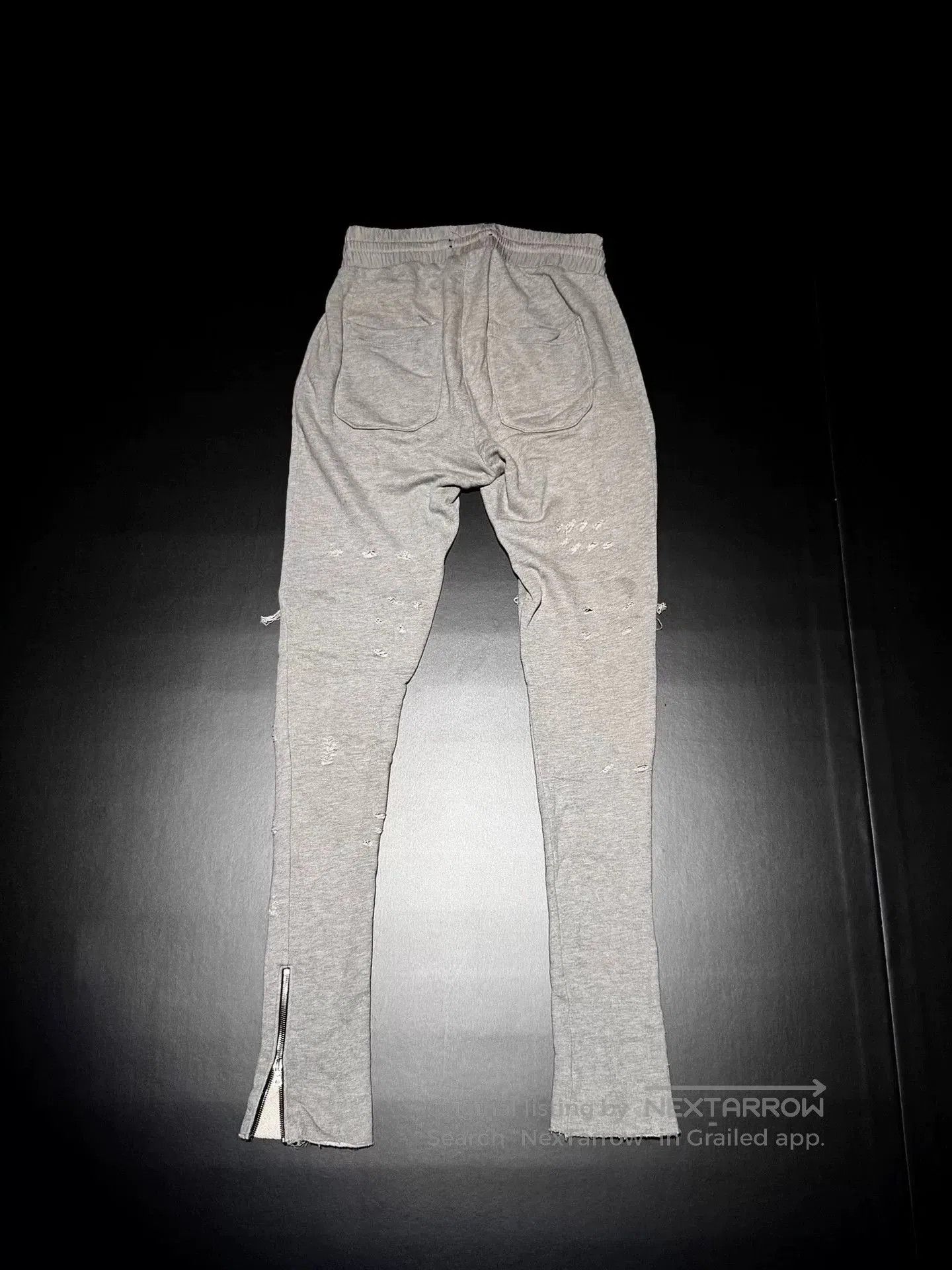 Amiri Amiri Gray Leather Patch Long Sweatpants. Size US 26 / EU 42 - 2 Thumbnail