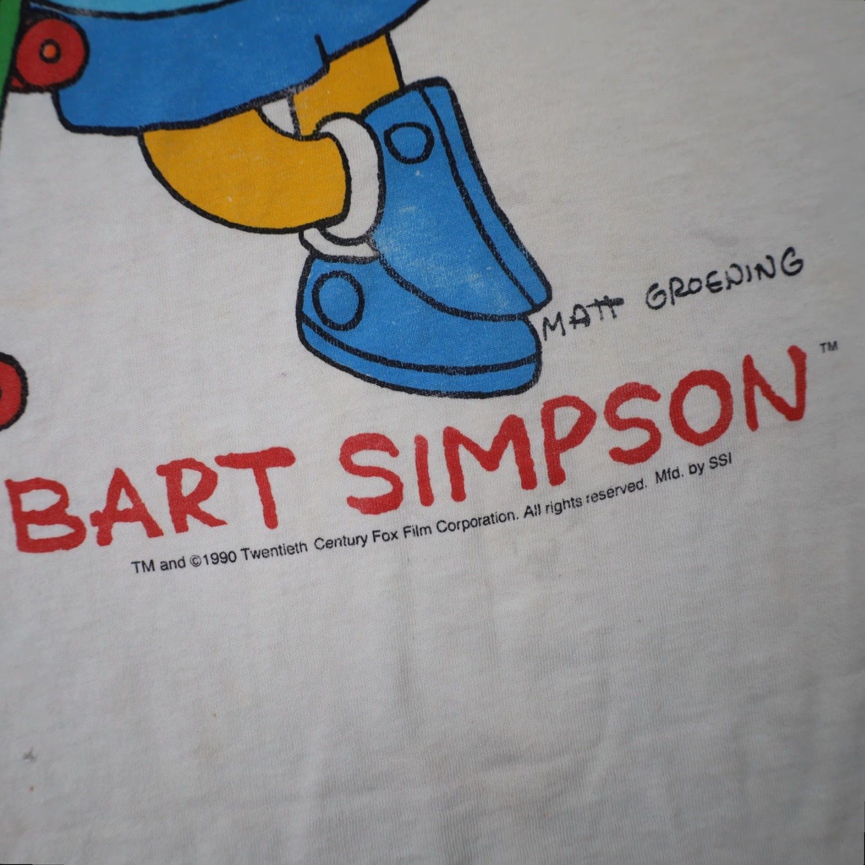 Vintage VINTAGE Bart Simpson "Cool Your Jets Man" Graphic T Shirt White L Mens 1990s Classic Graphic Shirt Size US L / EU 52-54 / 3 - 6 Thumbnail