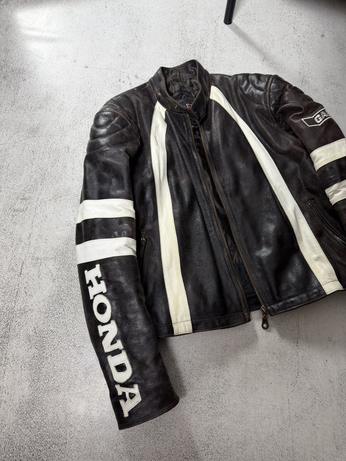 Honda Honda Gas Real Leather Vintage Racing Avantgarde Jacket Size US L / EU 52-54 / 3 - 6 Thumbnail