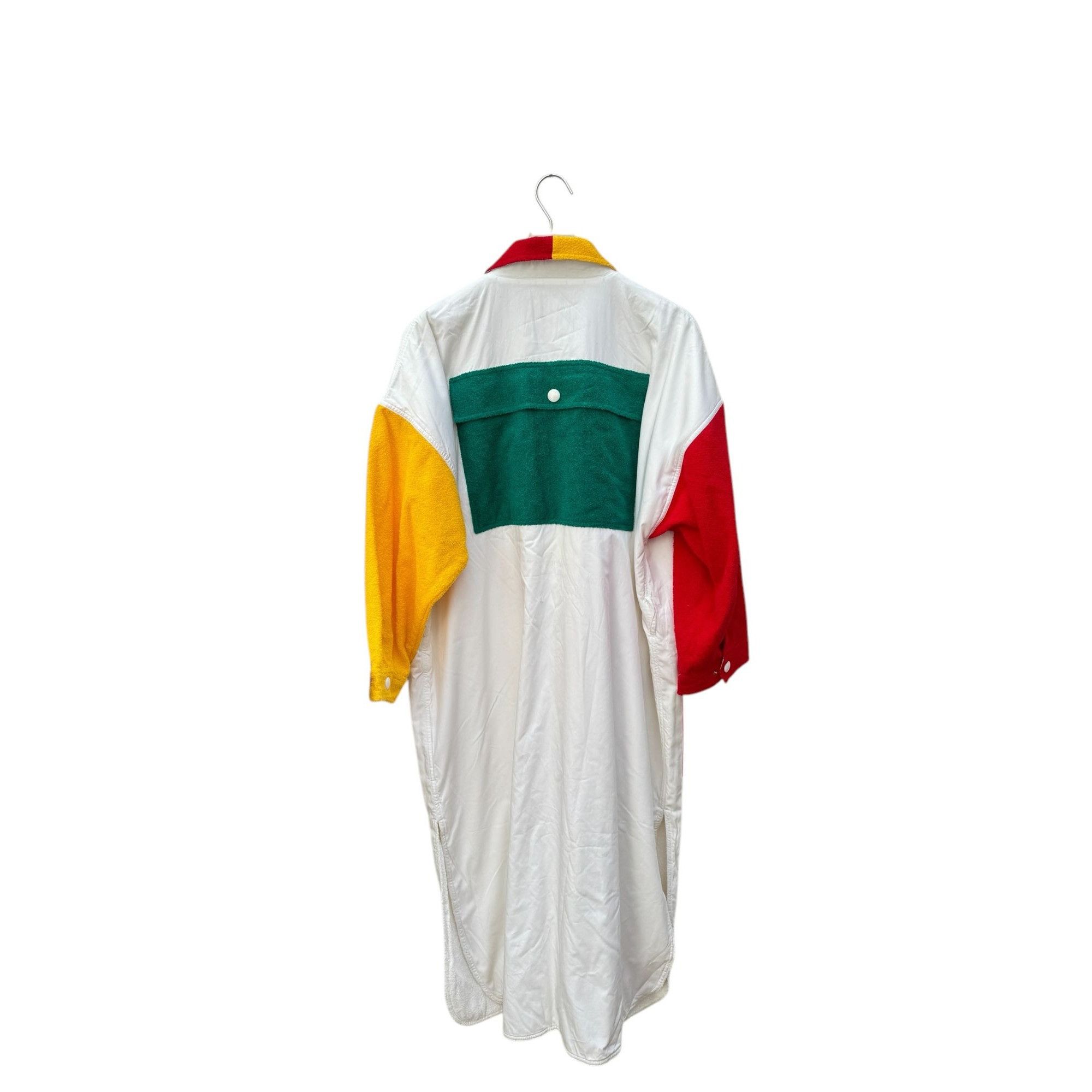 Courreges 1970s Multicolor Long Cotton Coat Size M / US 6-8 / IT 42-44 - 4 Thumbnail