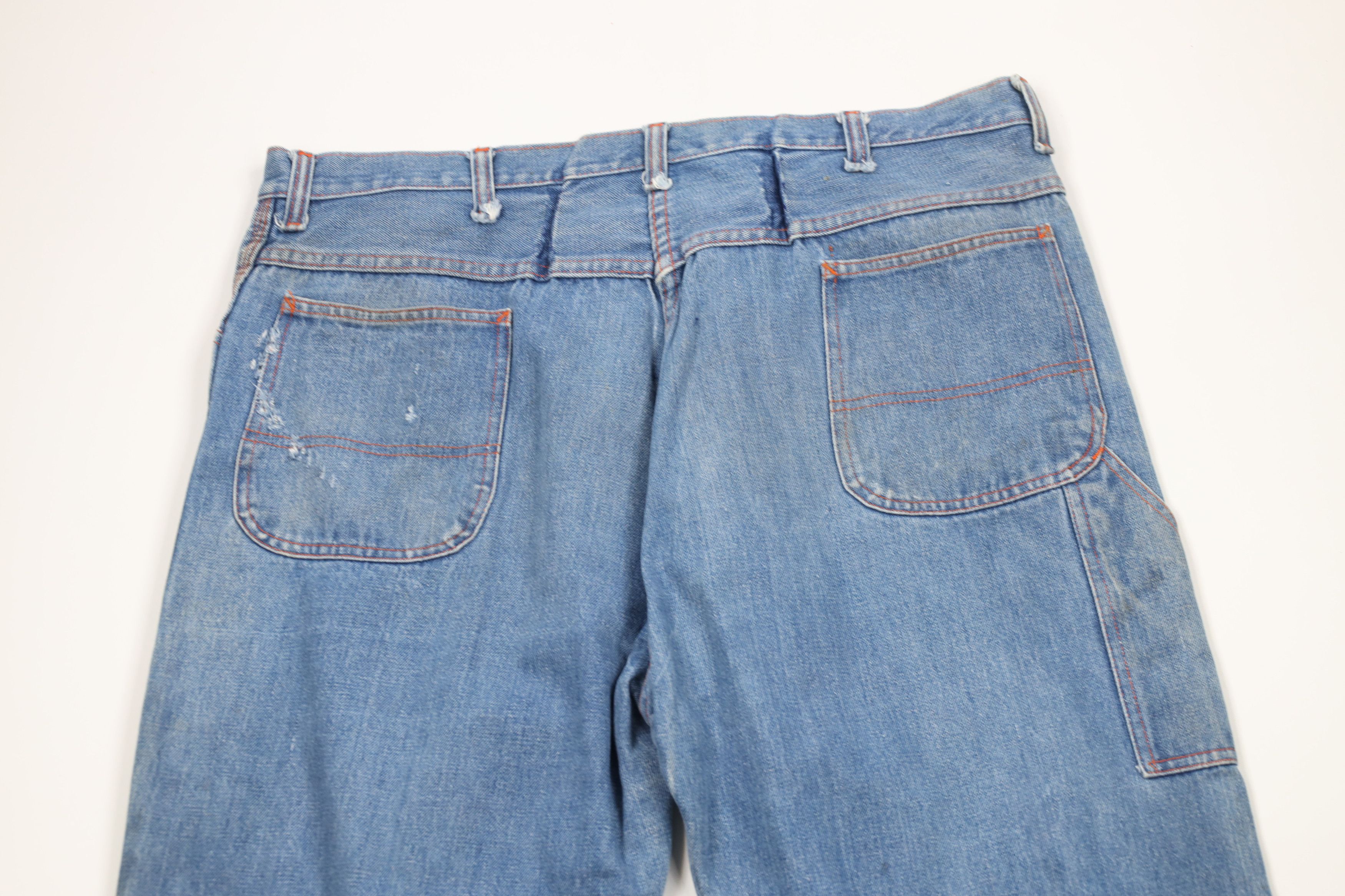 Big Mac × Vintage Vintage 70s Big Mac Wide Leg Dungaree Denim Jeans USA Size US 40 / EU 56 - 14 Thumbnail
