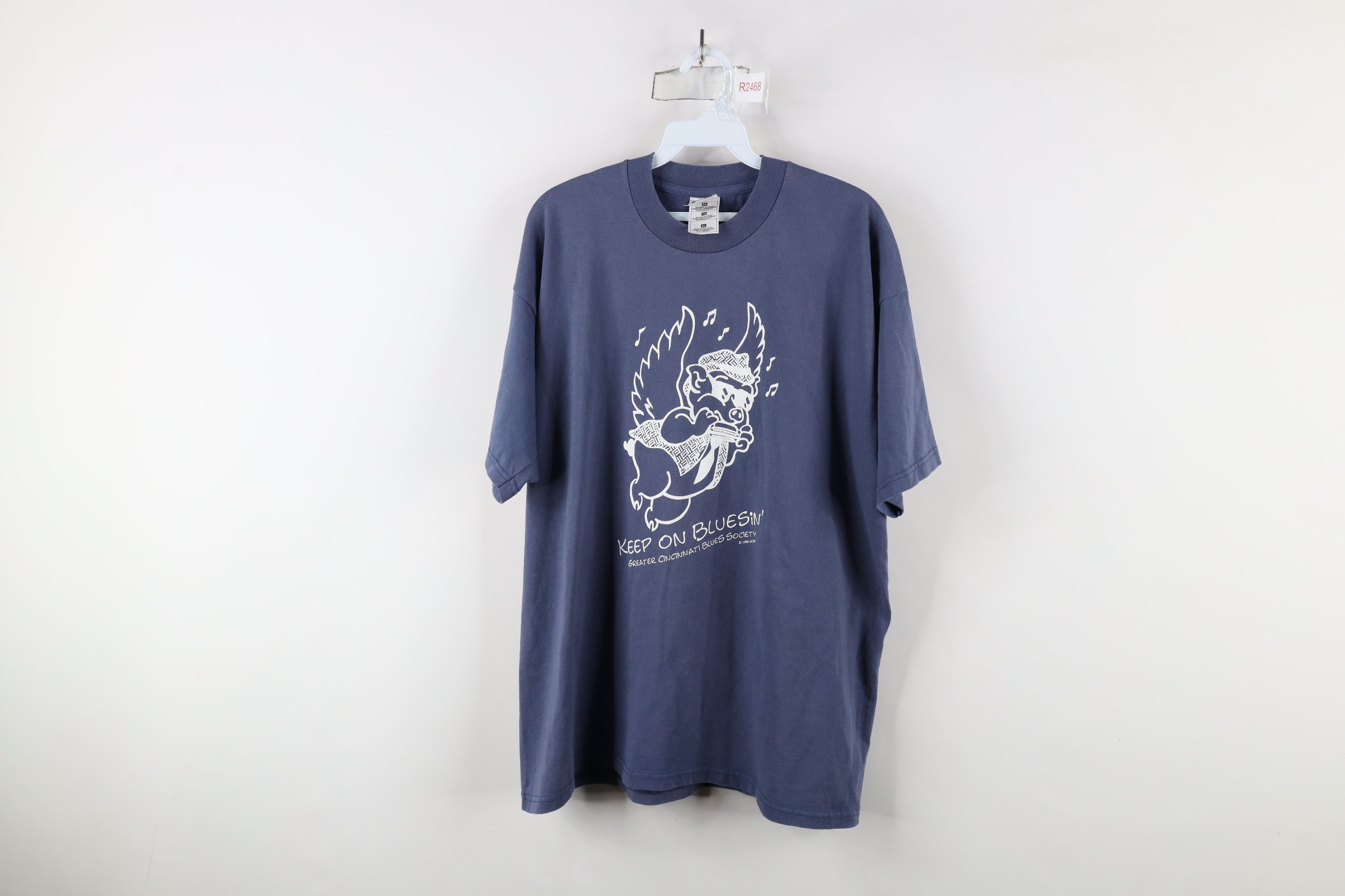 Vintage Vintage 90s Bluesin Greater Cincinnati Blues Society T-Shirt Size US XL / EU 56 / 4 - 1 Thumbnail
