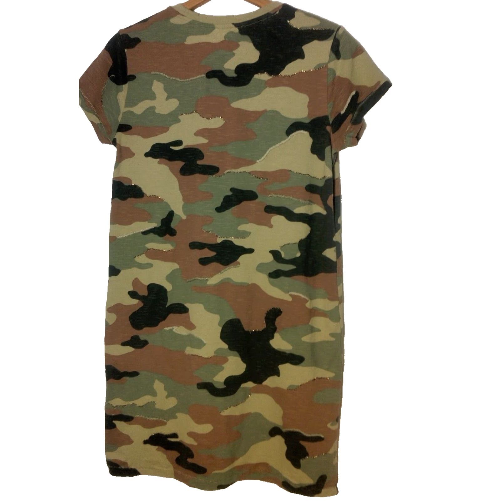 Polo Ralph Lauren VINTAGE Polo Ralph Lauren Shirt Dress Knit Camouflage Beaded Woodland Camo Short Sleeve Women's S Size S / US 4 / IT 40 - 2 Thumbnail