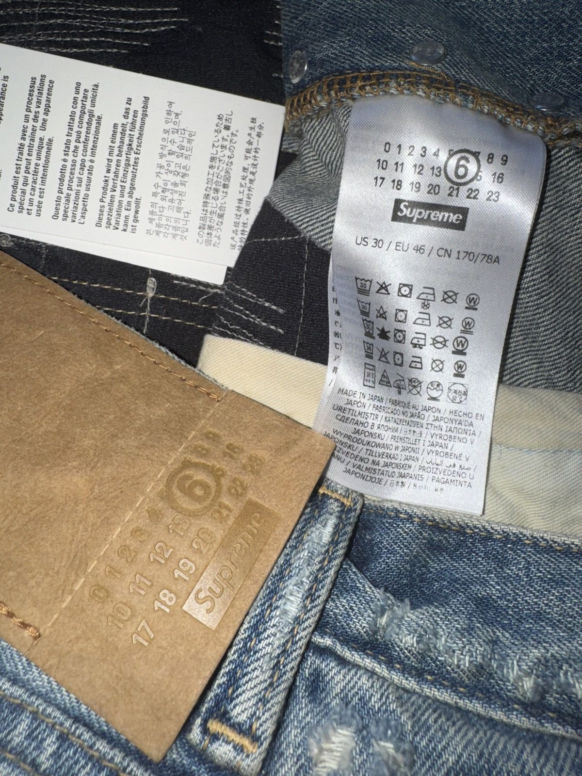 Maison Margiela × Supreme Supreme x MM6 Maison Margiela Distressed Loose Fit jean Size US 30 / EU 46 - 15 Thumbnail