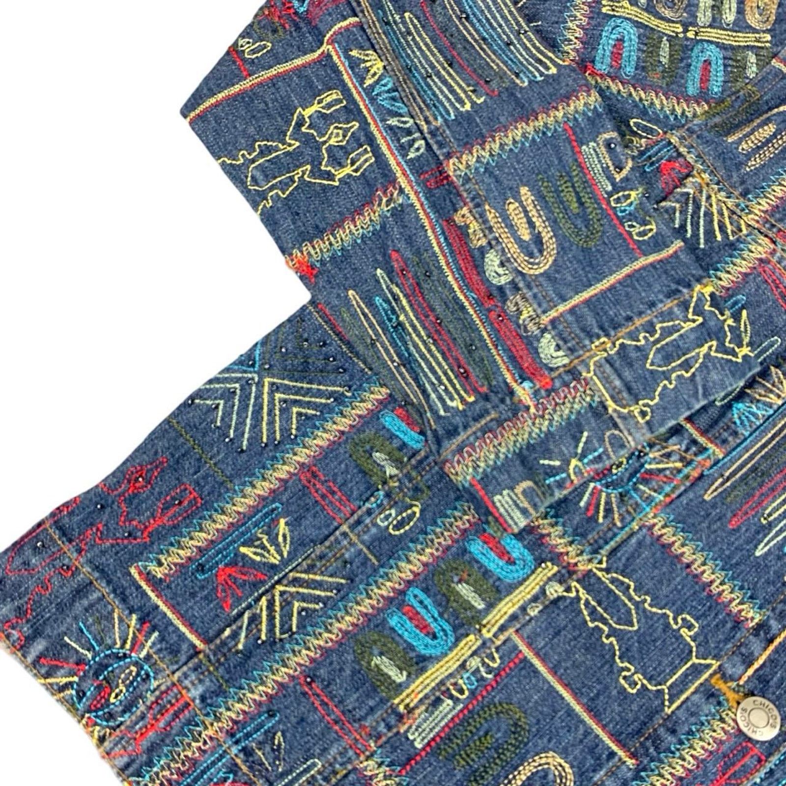 Vintage Vintage 90s Western Mojave Style Embroidered Denim Button Up Size M / US 6-8 / IT 42-44 - 3 Thumbnail