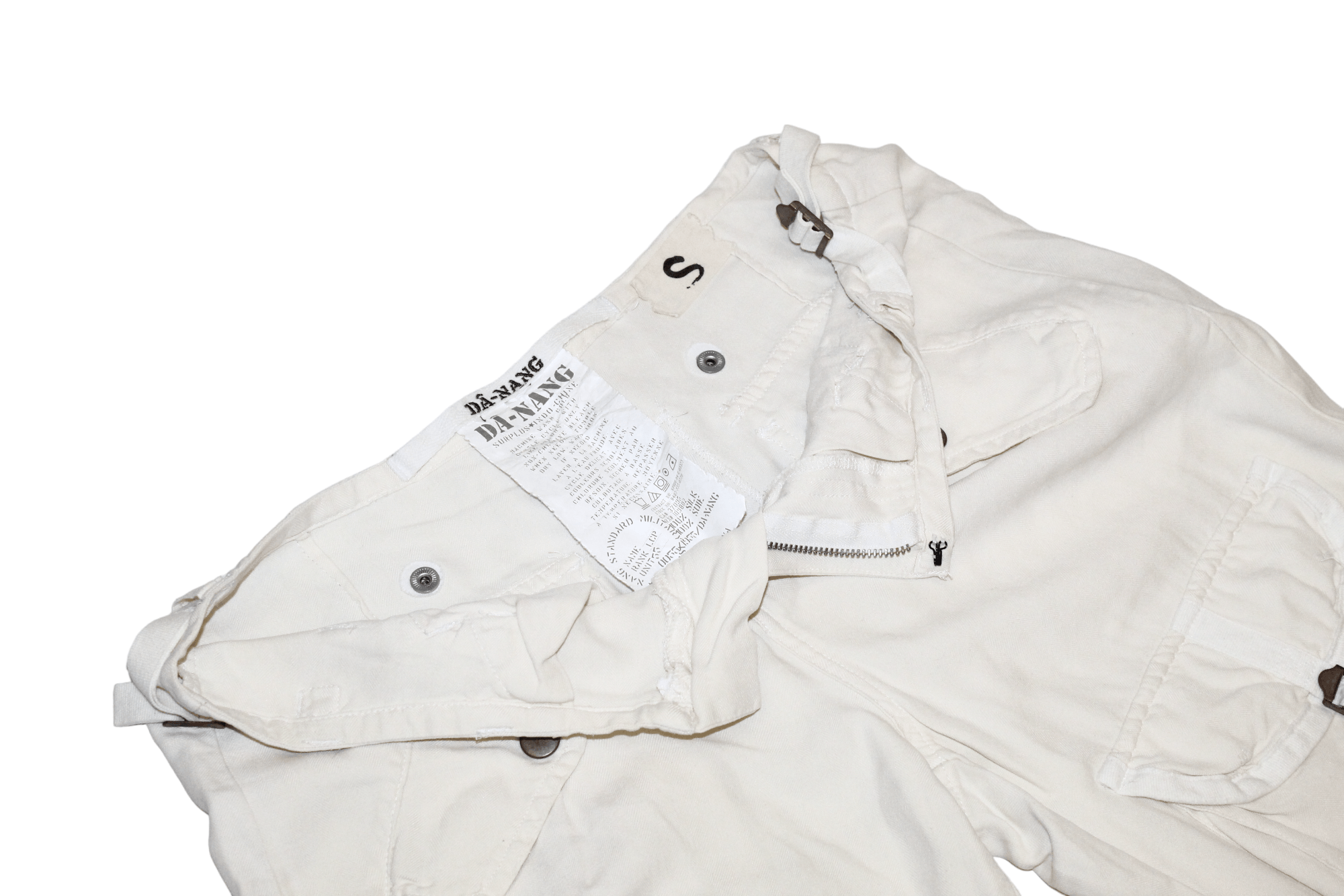 Japanese Brand Y2K🔥DA-NANG Surplus Indo Chine Cream Silk Cargo Pants Size US 30 / EU 46 - 5 Thumbnail