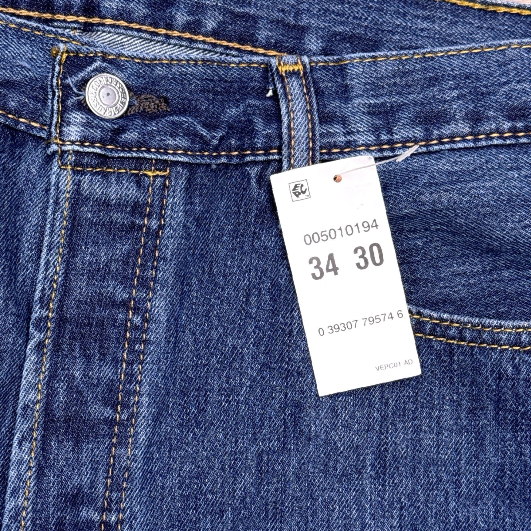 Levi's Levi's 501 Jeans Mens 34x30 Blue Button Fly Straight Leg 2008 New Size US 34 / EU 50 - 7 Thumbnail