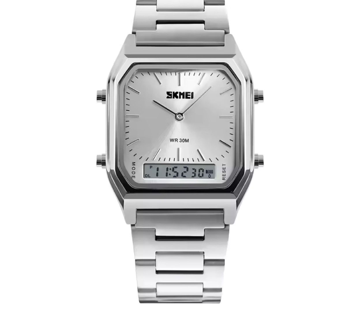 Jewelry Silver Dual Display Ana-Digi "Classic Tank" Watch Size ONE SIZE - 6 Thumbnail