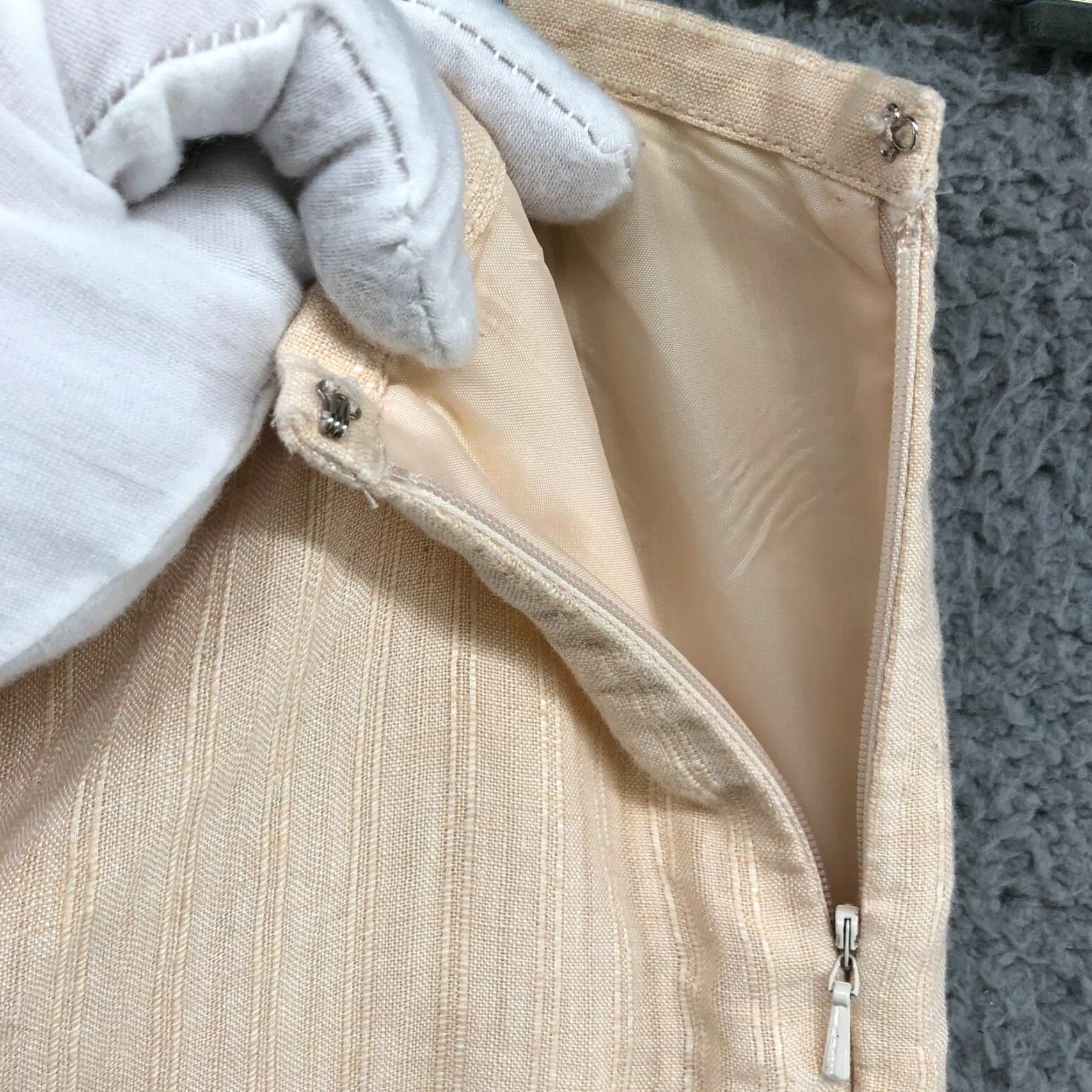 Merona Merona 100% Linen Beige Tapered Leg Dress Pants Womens Sz 12 High Rise Flat Front Size 34" / US 12 / IT 48 - 7 Thumbnail
