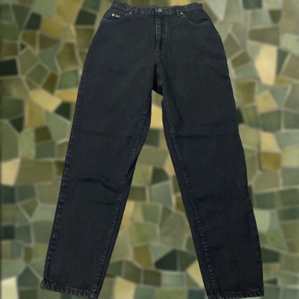 Lee VINTAGE Lee Jeans Womens Size 16L Black High Rise Tapered 30x31 Made in USA Size 38" / US 16 / IT 52 - 1 Thumbnail