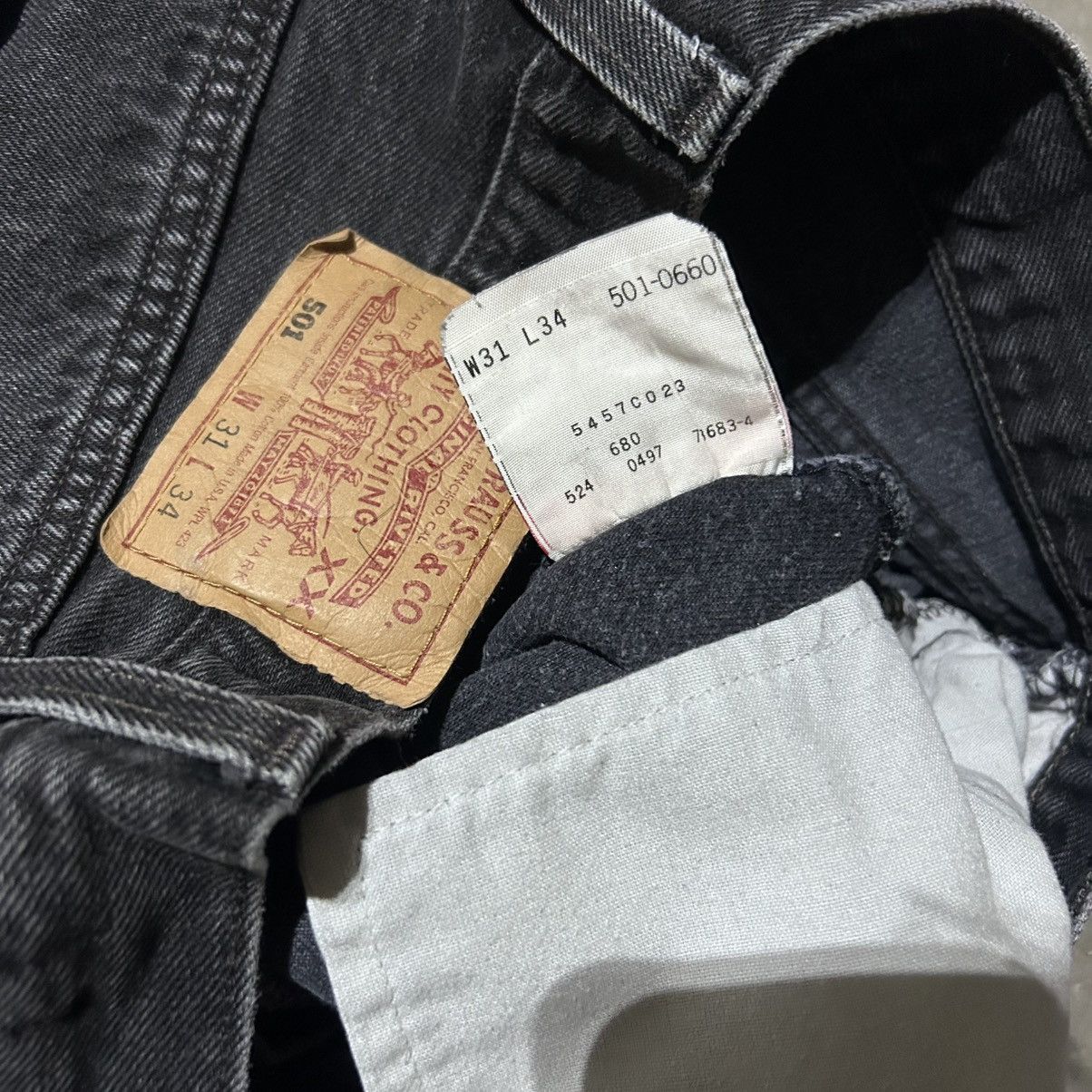 Levi's Vintage 90s Levis 501 faded black jeans 28x24 Size US 29 - 3 Thumbnail