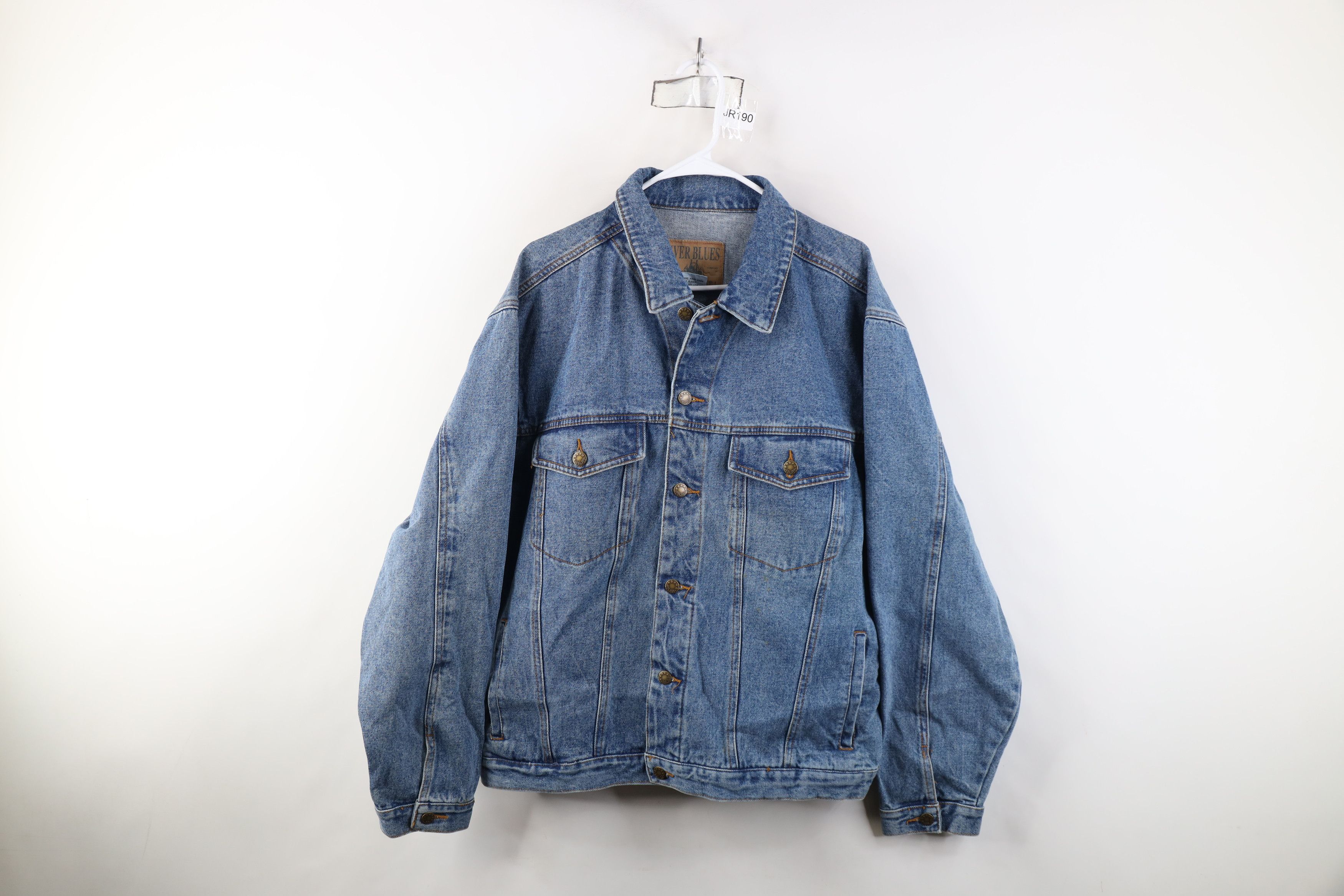 Vintage Vintage 90s Streetwear Denim Jean Trucker Jacket Blue Size US L / EU 52-54 / 3 - 1 Thumbnail