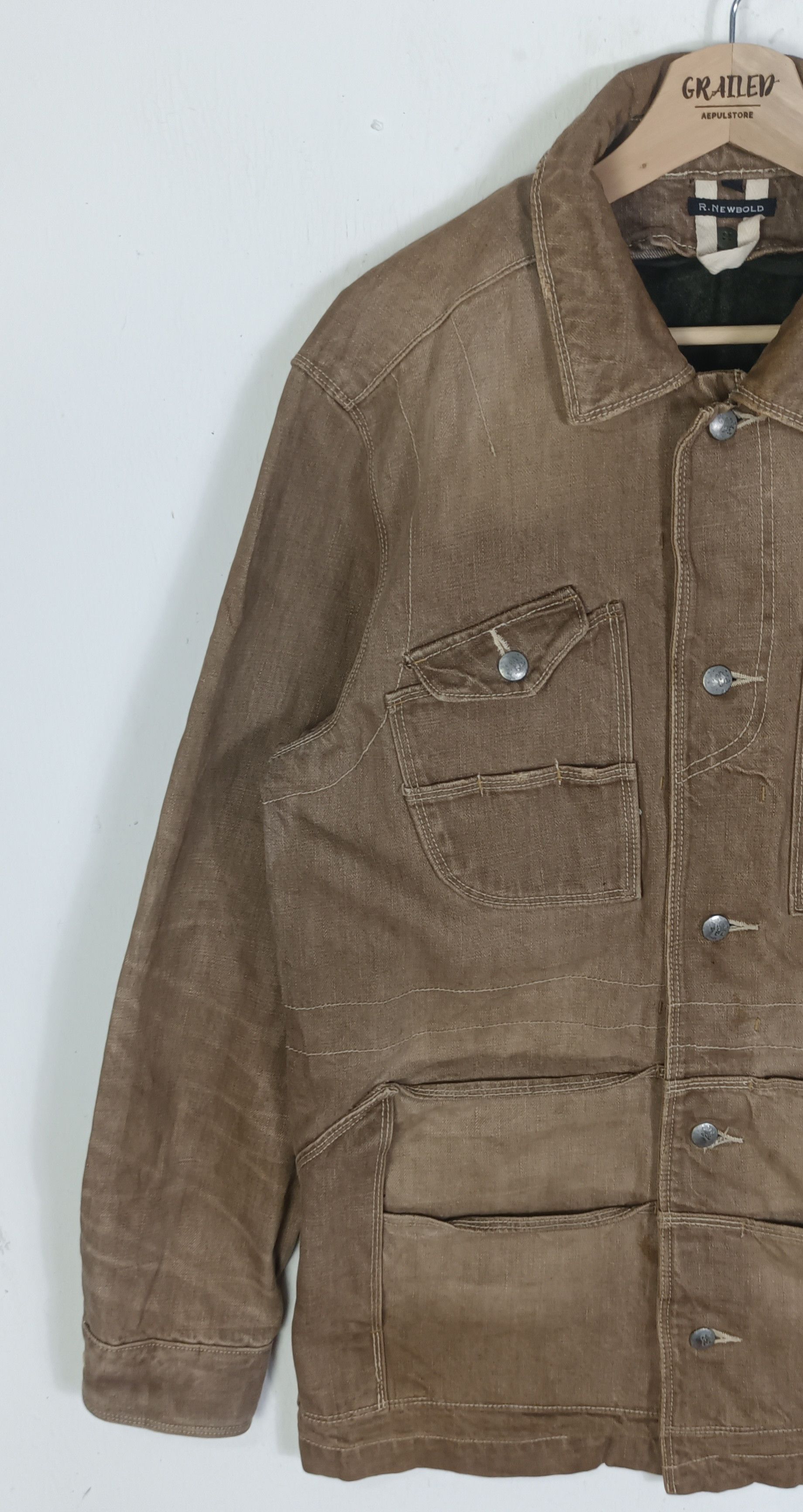R.Newbold R.Newbold 8 Pocket Bodder Pattern Denim Jacket Size US L / EU 52-54 / 3 - 4 Thumbnail