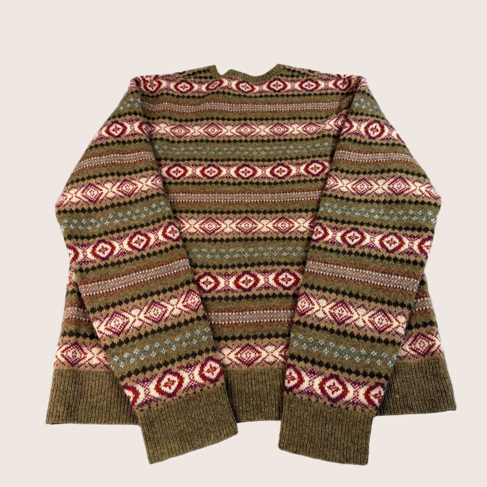Polo Ralph Lauren Polo Ralph Lauren Wool Sweater Mens L Brown Fair Isle Knit V-Neck Heavyweight Wool Holiday Casual Winter Size US L / EU 52-54 / 3 - 1 Thumbnail