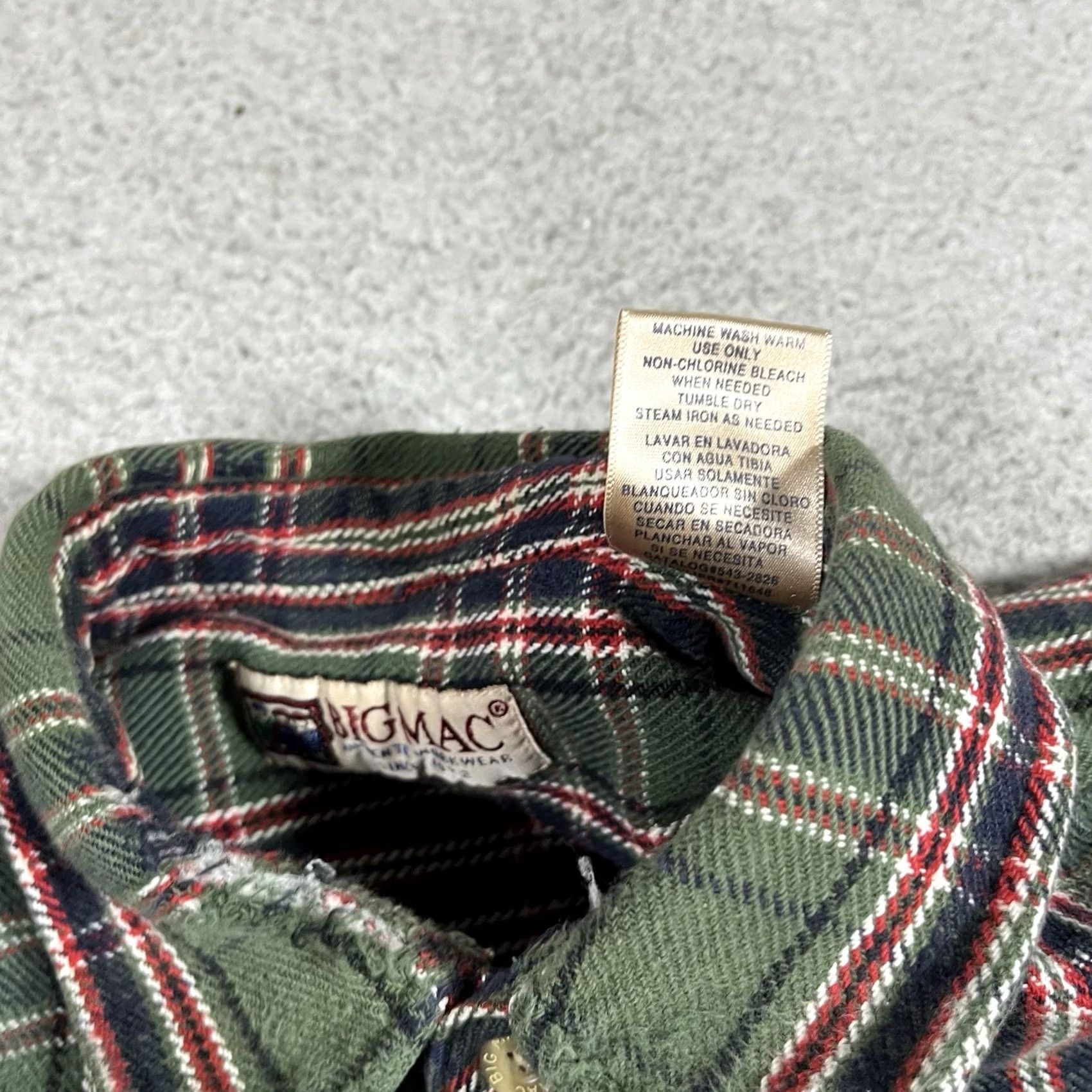 Vintage VINTAGE Big Mac Shirt Mens XL Green Plaid Button Heavy Flannel Outdoors Work Cotton VTG Size US XL / EU 56 / 4 - 4 Thumbnail