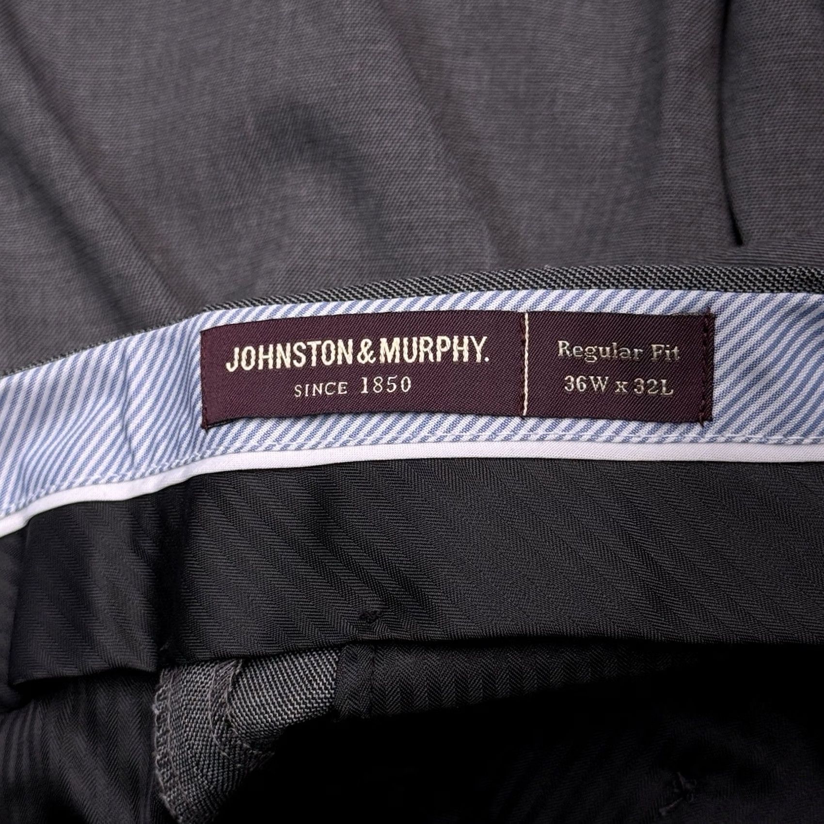 Johnston & Murphy Johnston Murphy Dress Pants Mens 36x32 Gray Regular Fit Mid Rise Stretch New Size US 36 / EU 52 - 7 Thumbnail