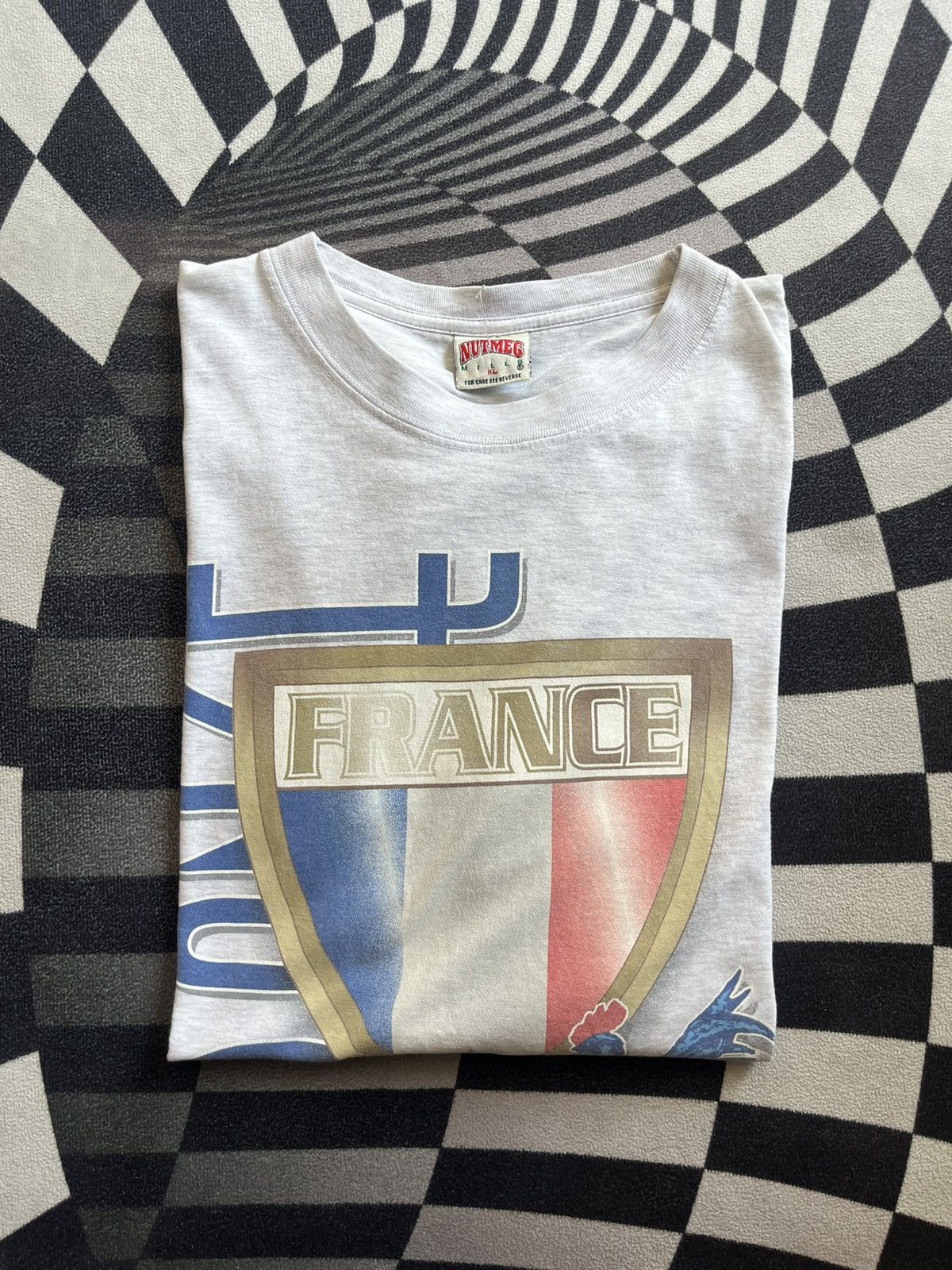 Vintage FRANCE Football Team Logo 90’s Nutmeg Mills Tshirt