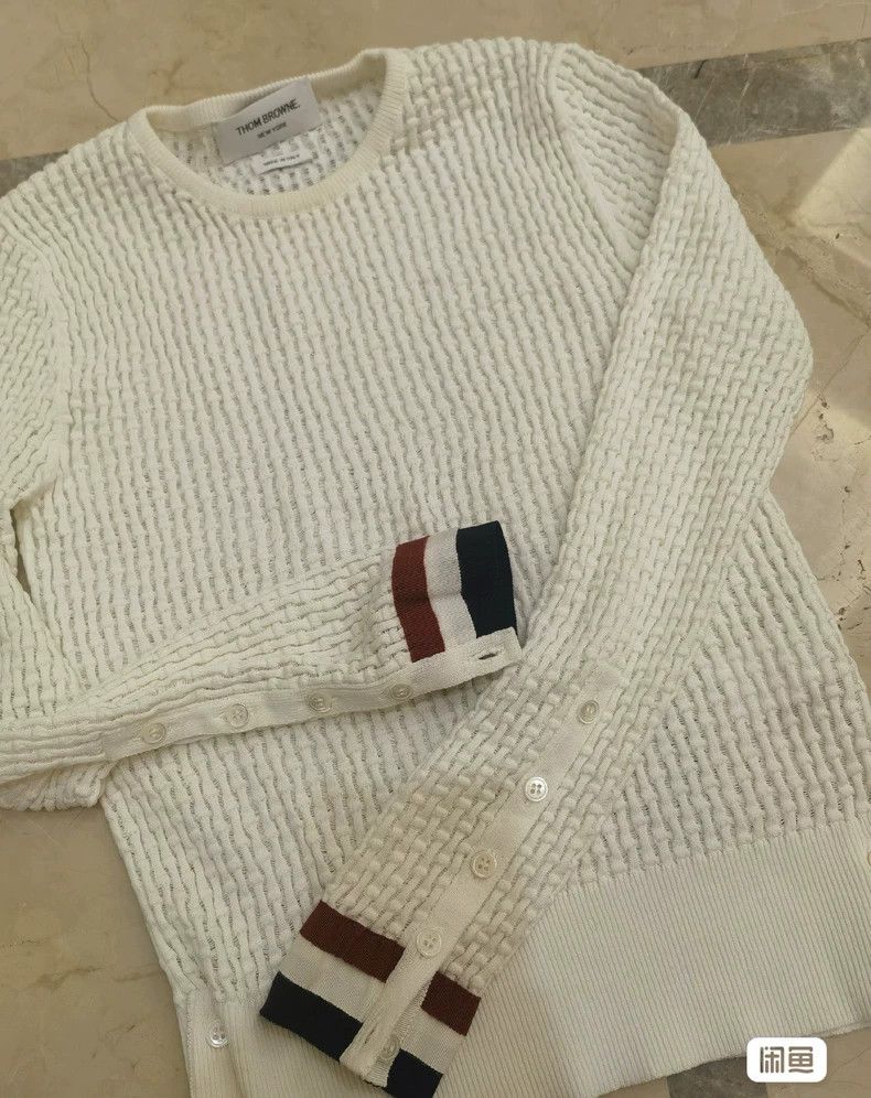Thom Browne Thom Browne White knit sweater Size US XXS / EU 40 - 1 Thumbnail