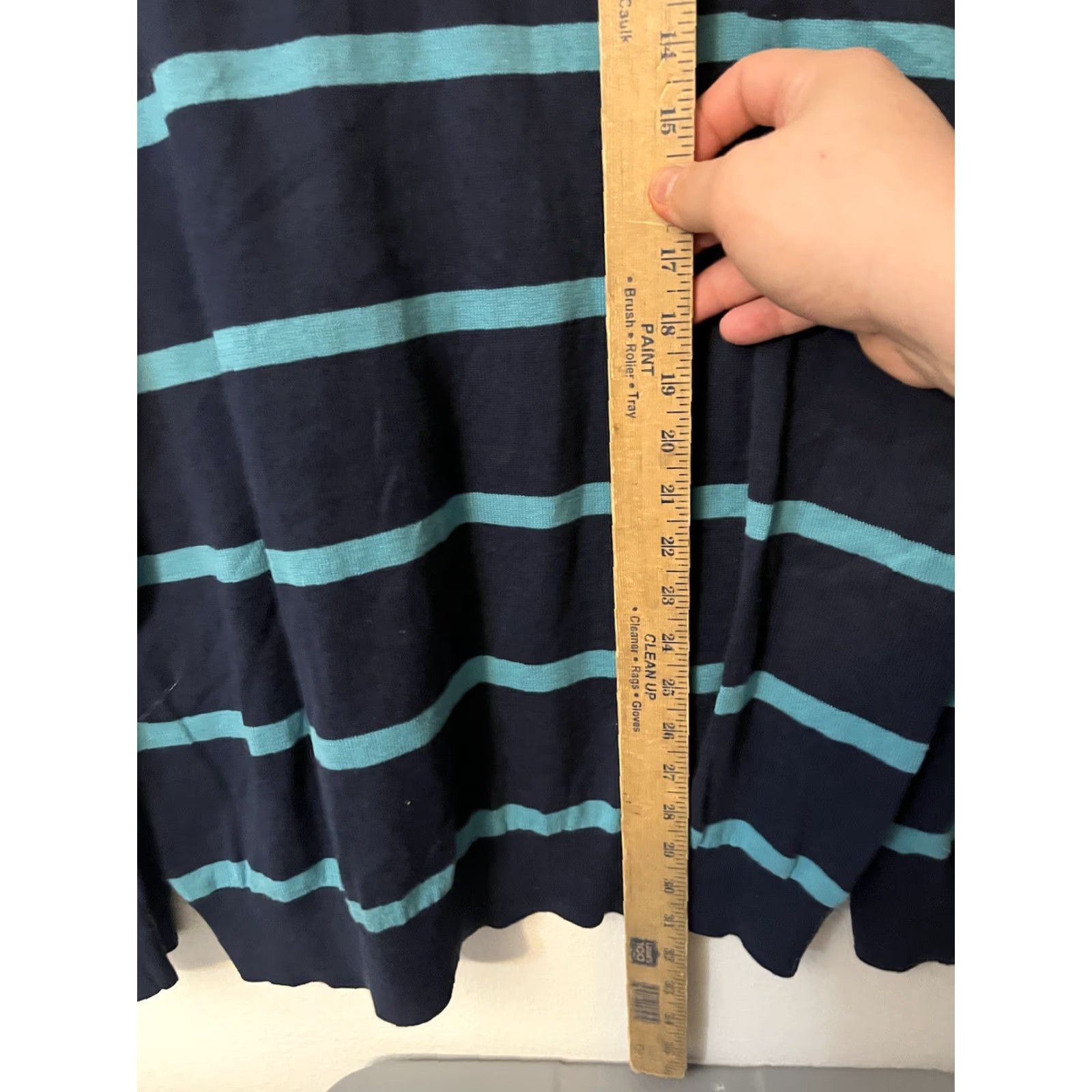 Old Navy Old Navy Pullover Sweater Long Sleeve V-Neck Striped Lightweight Cotton Blend Men XL Blue Size US XL / EU 56 / 4 - 4 Thumbnail
