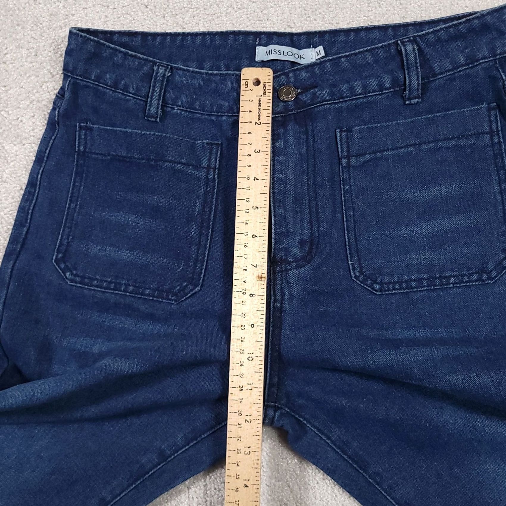 Vintage Misslook Jeans Women's Medium 32x32 High Rise Denim Flare Retro Festival Bohemian 90s Flared Jeans Mens? Size 32" / US 10 / IT 46 - 7 Thumbnail