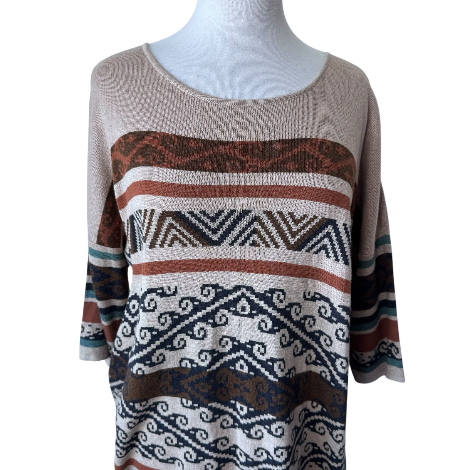 Other PERUVIAN CONNECTION Chiclayo Tunic in SAND 100% Pima Cotton Size M / US 6-8 / IT 42-44 - 3 Thumbnail