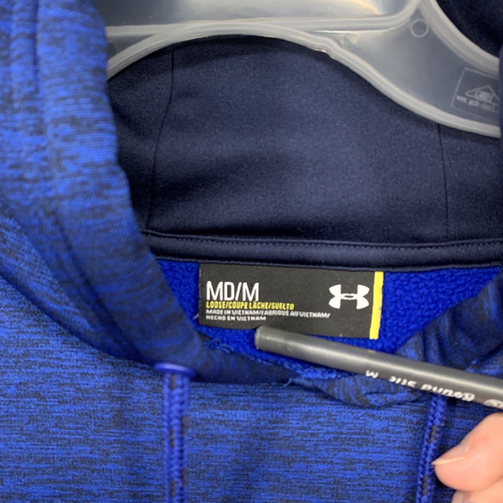 Under Armour Under Armour Mens Hooded Sweatshirt Logo Hoodie Blue Logo Size Medium Loose Fit Hoodie Mens Blue Logo Comfort Pullover Size US M / EU 48-50 / 2 - 7 Thumbnail
