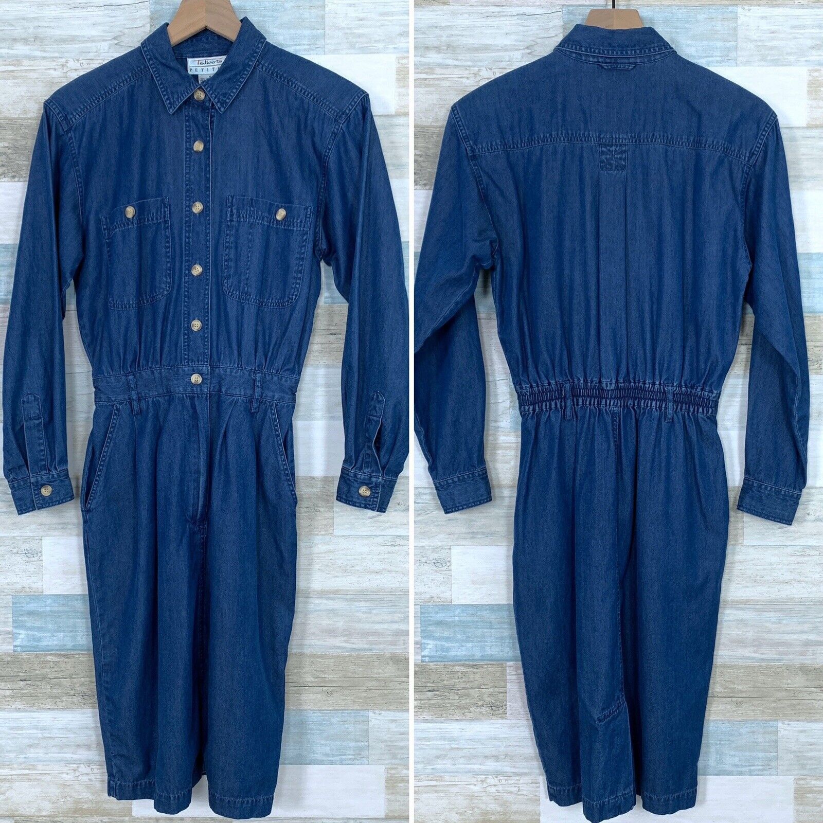 Other Talbots Chambray Midi Shirt Dress Blue Cottagecore VTG 90 6P Size M / US 6-8 / IT 42-44 - 1 Thumbnail