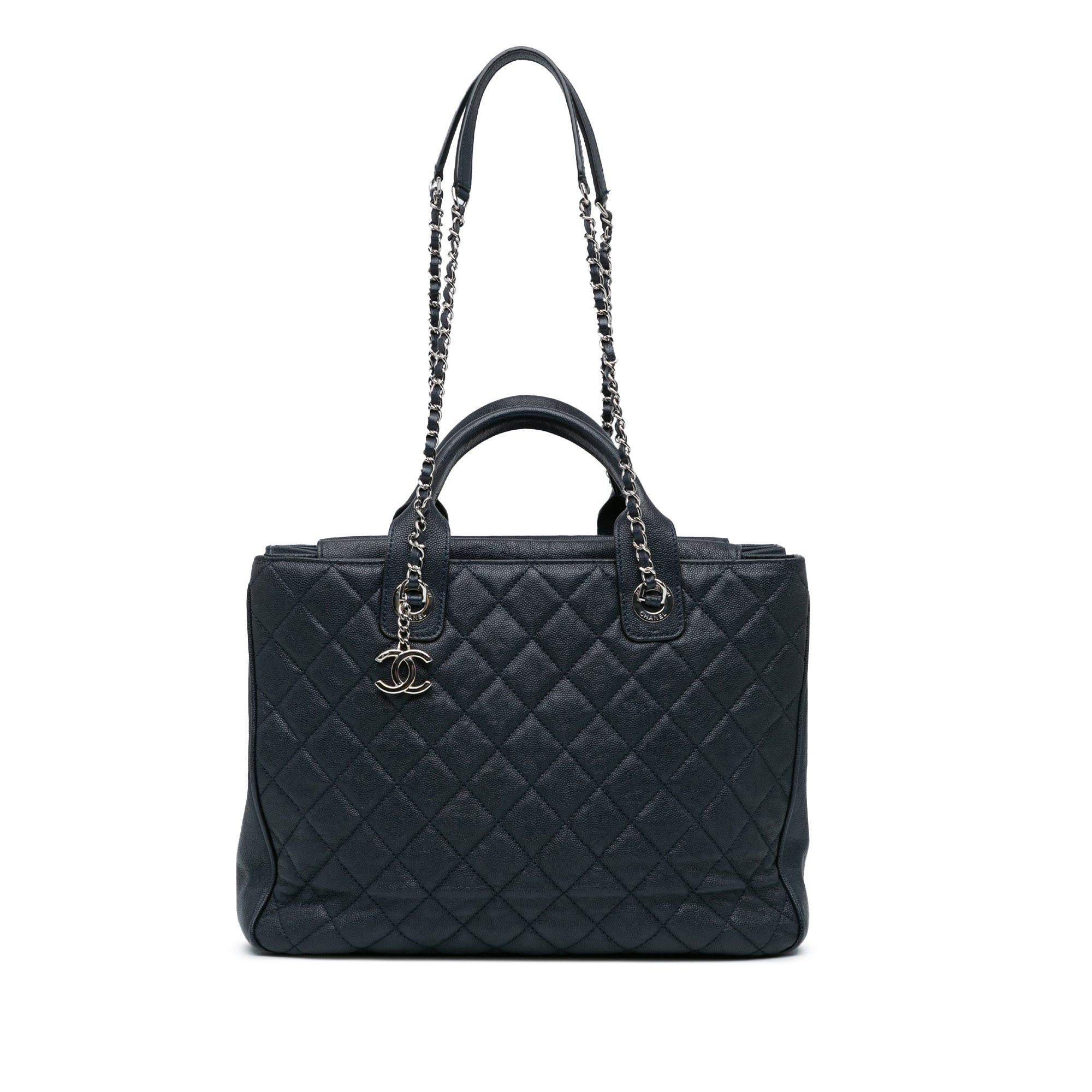 Chanel Chanel Large Quilted Caviar Urban Companion Tote Blue Size ONE SIZE - 1 Thumbnail