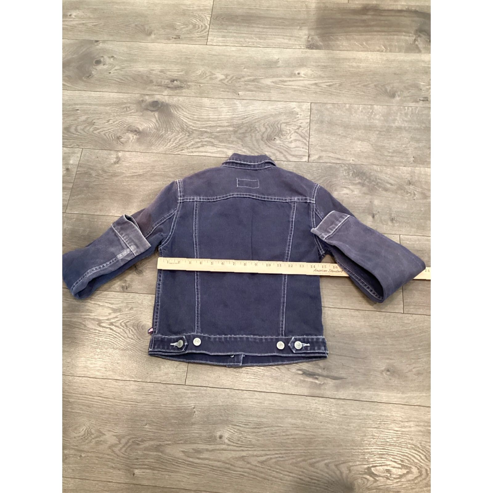 Polo Ralph Lauren VINTAGE Polo Ralph Lauren Jacket Women XS Blue Denim Dark Wash Button Short Length 90s Classic Designer Womens Size XS / US 0-2 / IT 36-38 - 6 Thumbnail