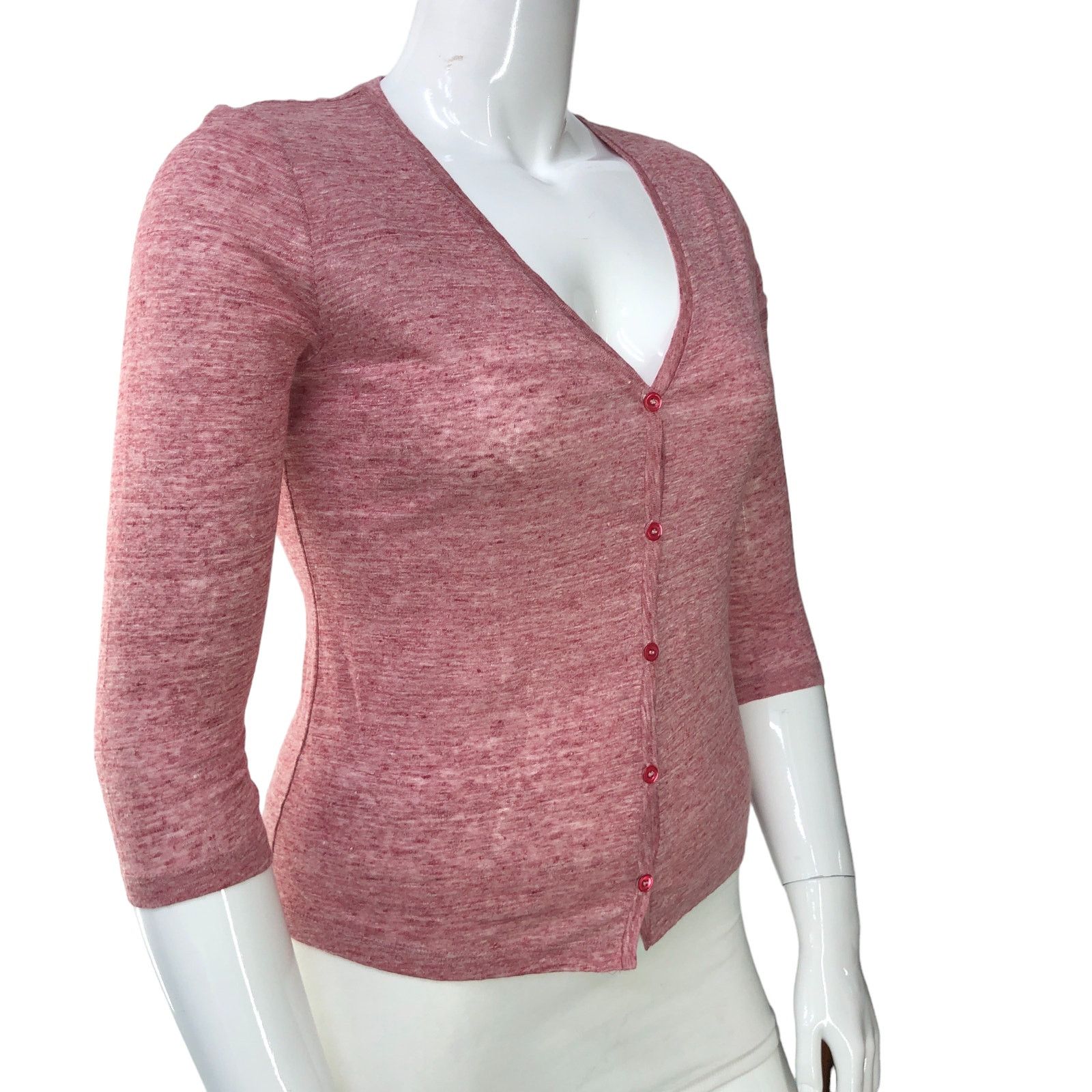MAJESTIC FILATURES Majestic Filatures Size 3 US M Cardigan Linen V Neck Size M / US 6-8 / IT 42-44 - 10 Thumbnail