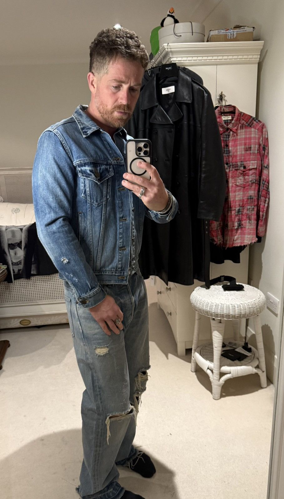 Saint Laurent Paris SS16 Saint Laurent Hedi Slimane palm tree denim jacket XL Size US XL / EU 56 / 4 - 7 Thumbnail