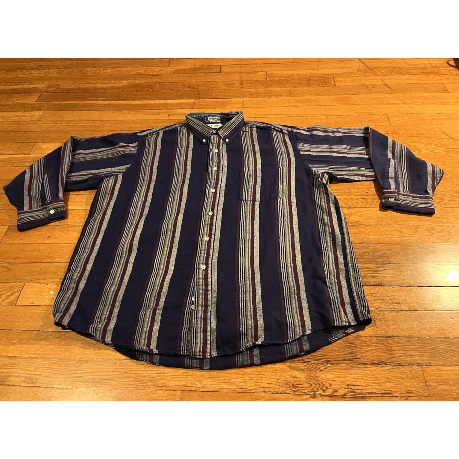Vintage VINTAGE L.L. Bean Shirt Northwoods Flannel Striped Men’s XL Gray Purple Casual 90s Outdoor Retro Pockets Button-Up Size US XL / EU 56 / 4 - 2 Thumbnail