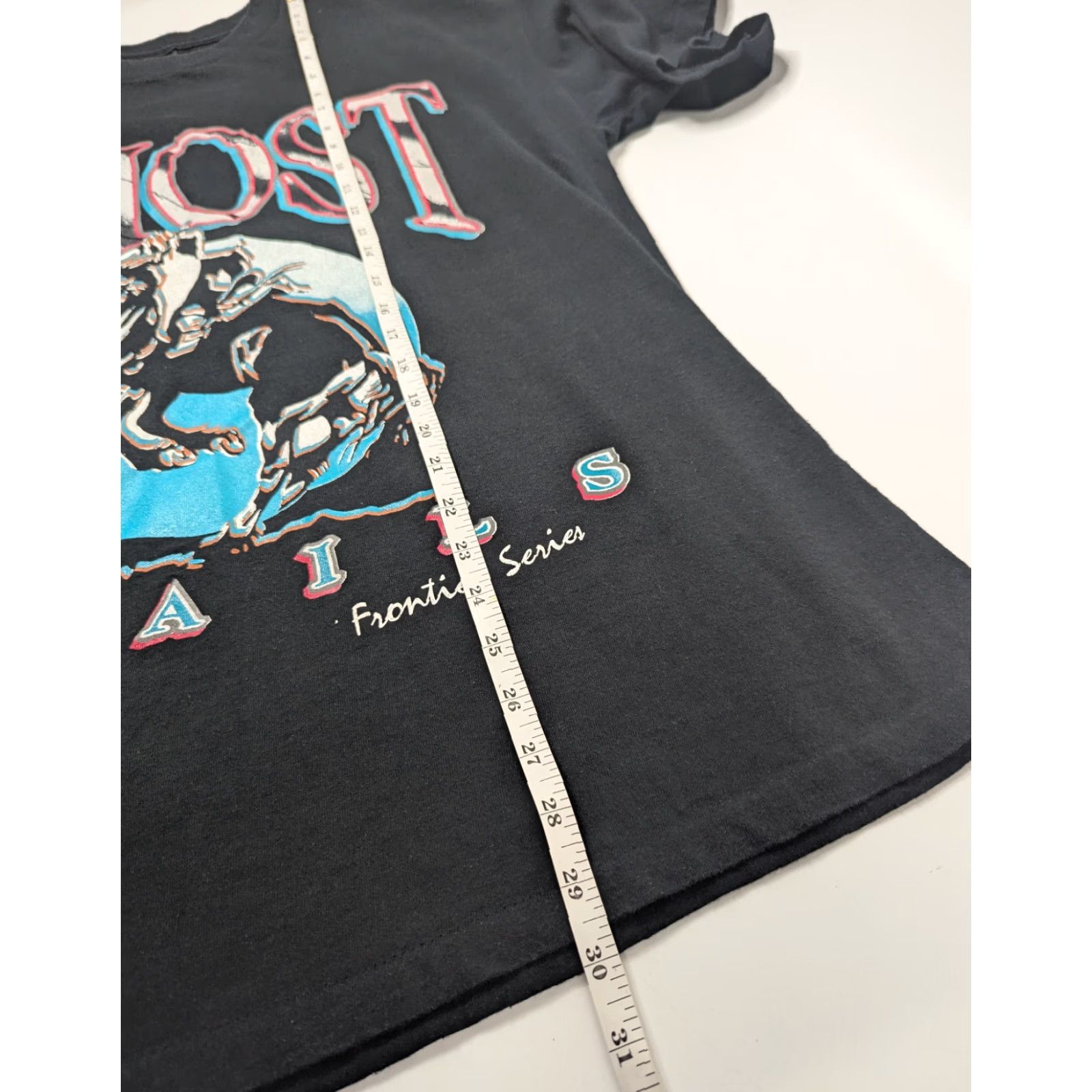 Vintage VINTAGE Frontier Series Ghost Trails Horse Rider Shirt XL Black Unisex Adults Crew Neck Short Sleeve USA Made 80s 90s Mens Womens Boys Girls Size US L / EU 52-54 / 3 - 4 Thumbnail