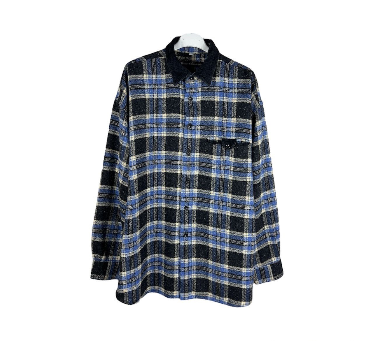 Vintage 90s Jean Maseric plaid knitted checked shirt retro