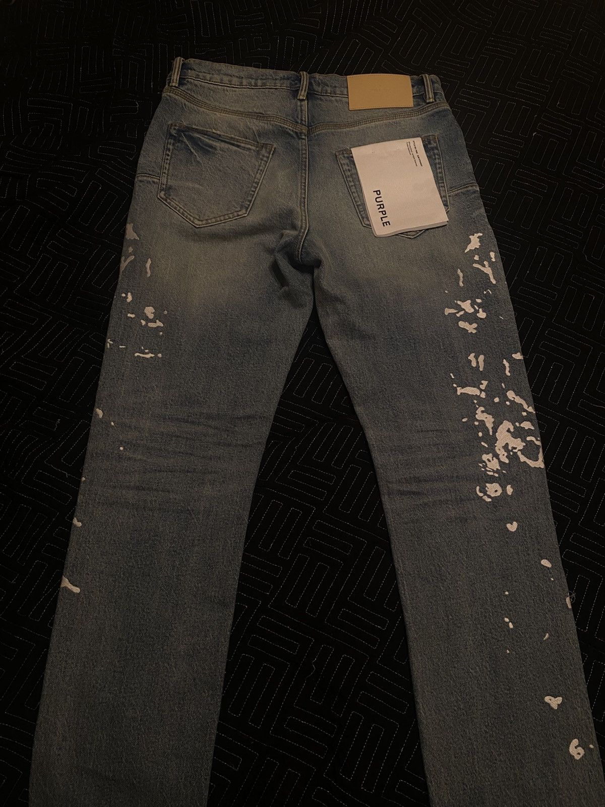 Purple Brand Purple brand jeans, blue denim white splatter design Size US 30 / EU 46 - 6 Thumbnail