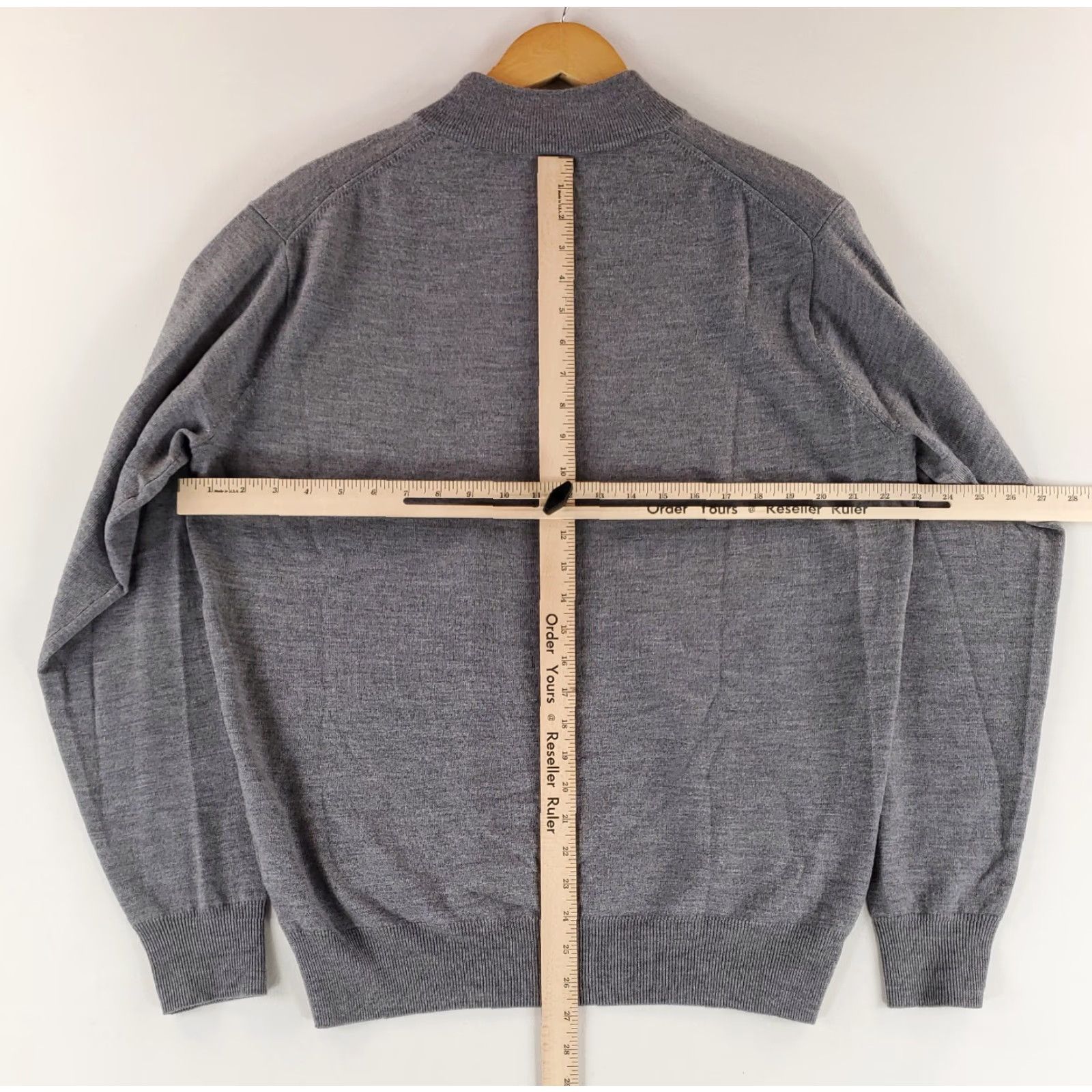 Peter Millar Peter Millar Crown Soft 100% Merino Wool 1/4 Zip Pullover Sweater Gray Mens L Size US L / EU 52-54 / 3 - 6 Thumbnail